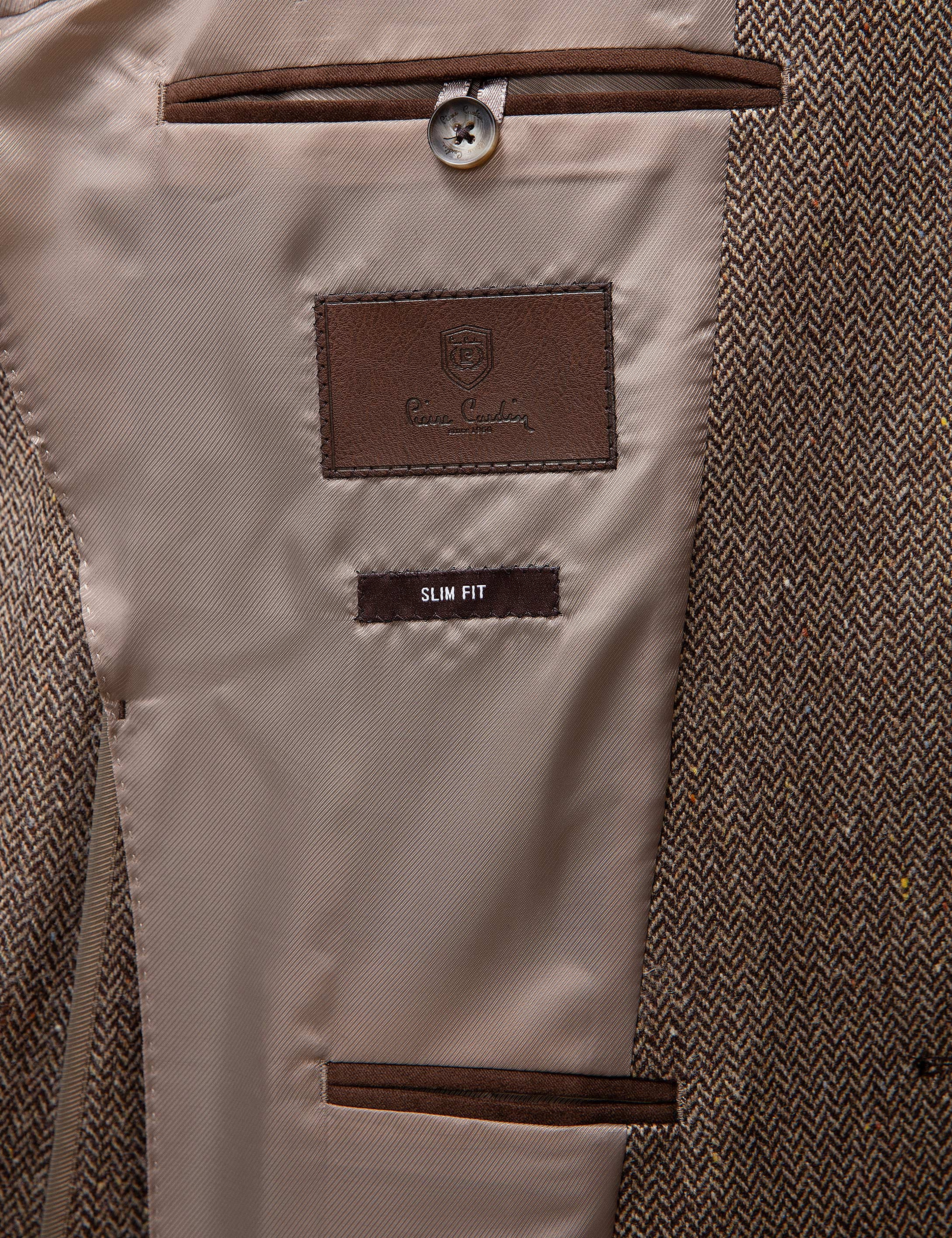 Kahverengi Slim Fit Ceket - Image 5