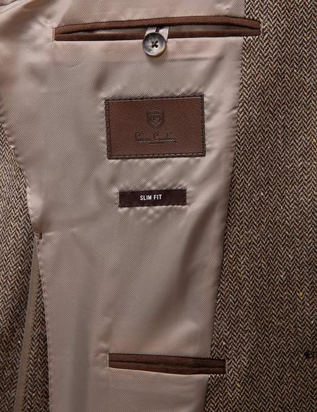 Kahverengi Slim Fit Ceket - 50208893008