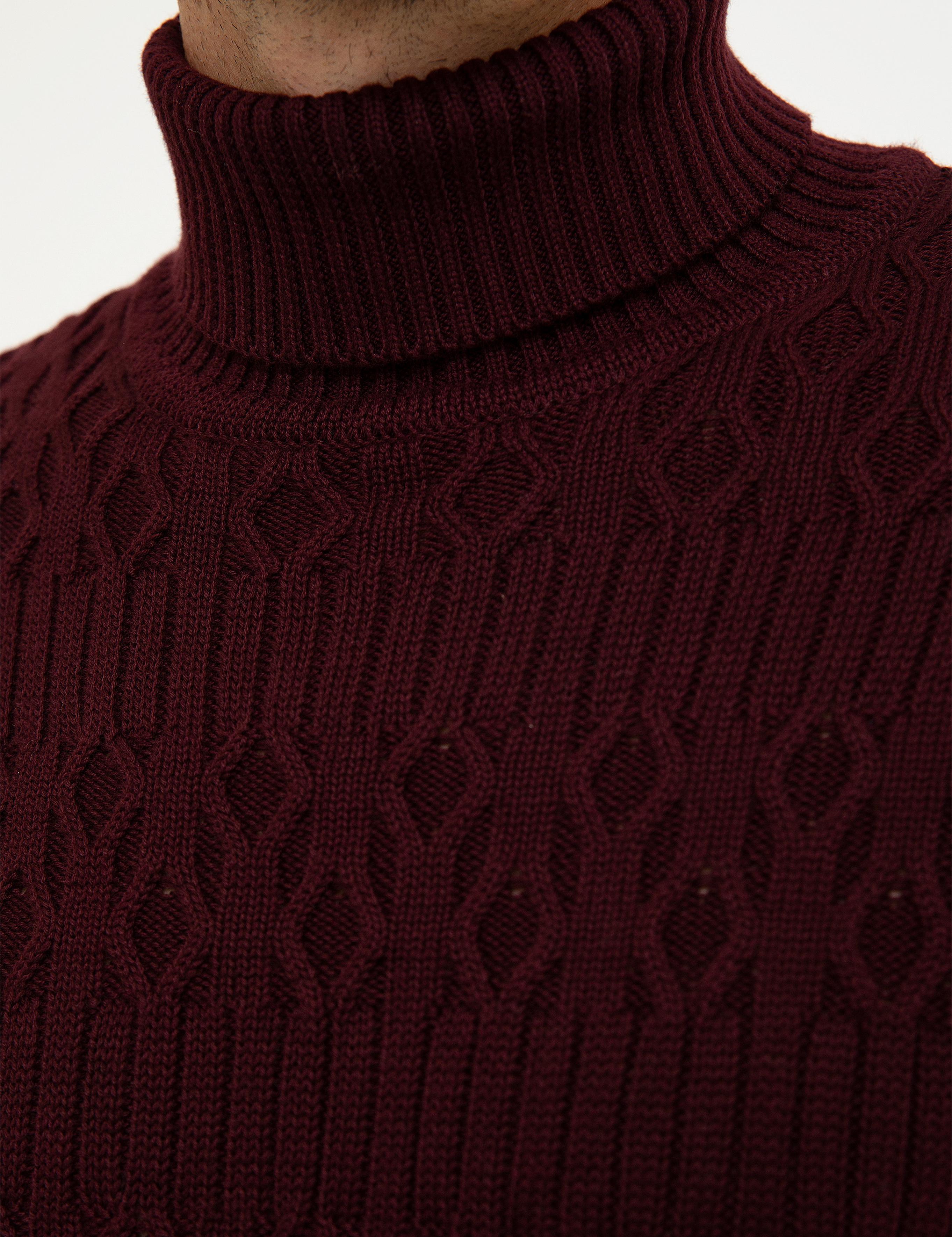 Bordo Slim Fit Kazak