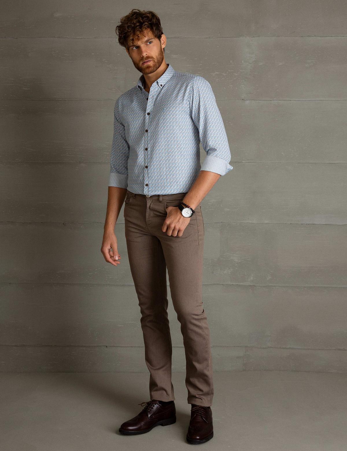 Açık Kahverengi Slim Fit Chino Pantolon - 50199468011