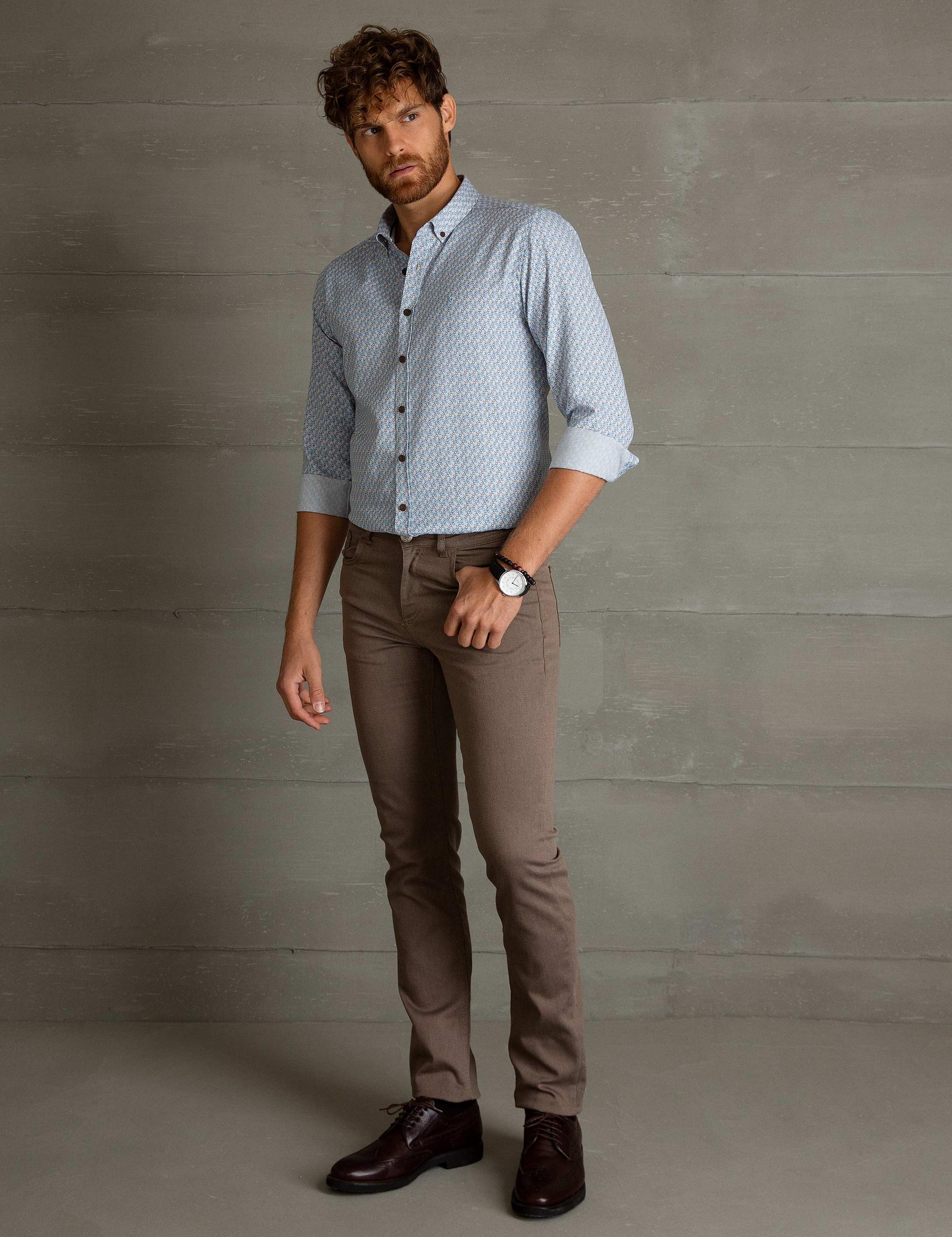 Açık Kahverengi Slim Fit Chino Pantolon