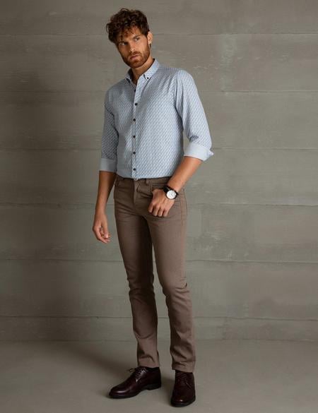 Açık Kahverengi Slim Fit Chino Pantolon - 50199468011