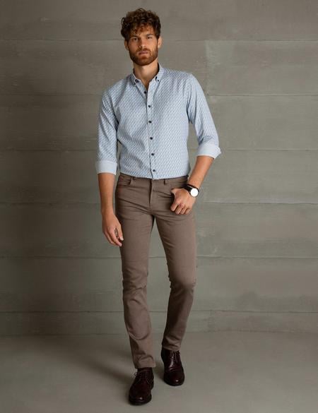 Açık Kahverengi Slim Fit Chino Pantolon - 50199468011