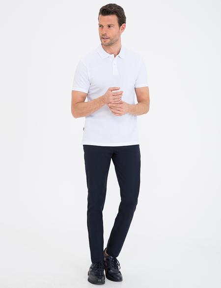 Beyaz Slim Fit Polo Yaka Basic Tişört - 50232382001