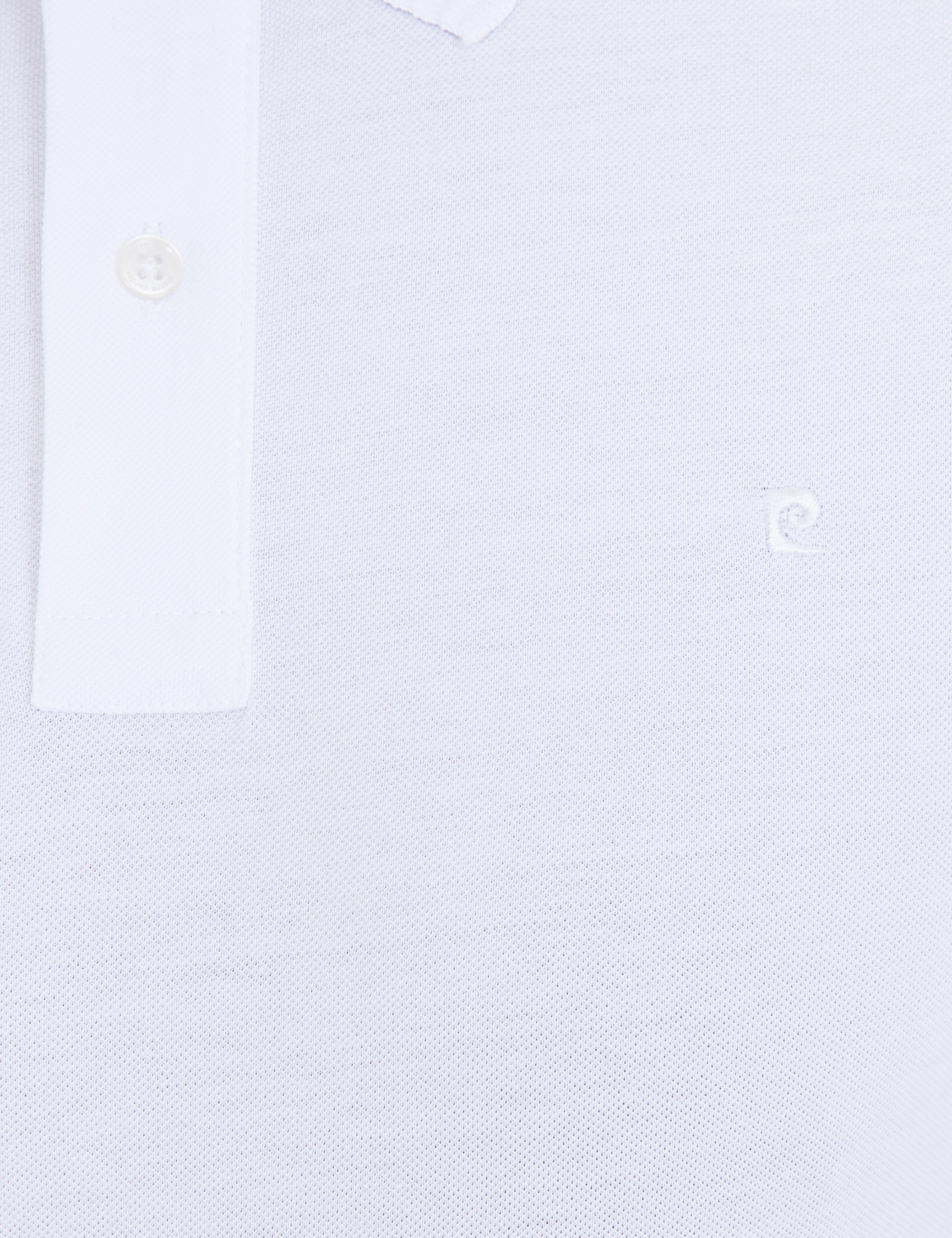 Beyaz Slim Fit Polo Yaka Basic Tişört - Image 5