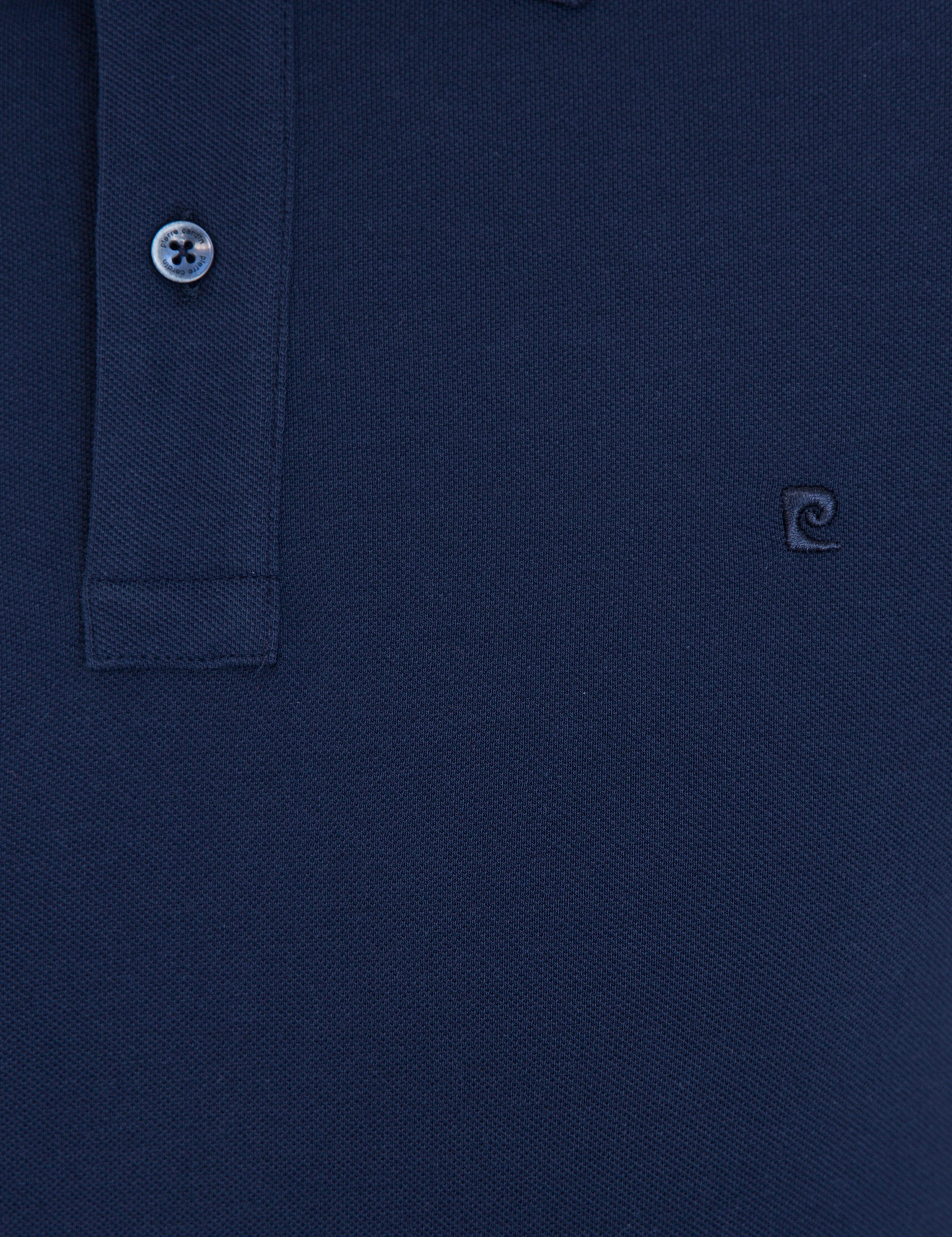 Koyu Lacivert Slim Fit Polo Yaka Basic Tişört - Image 5