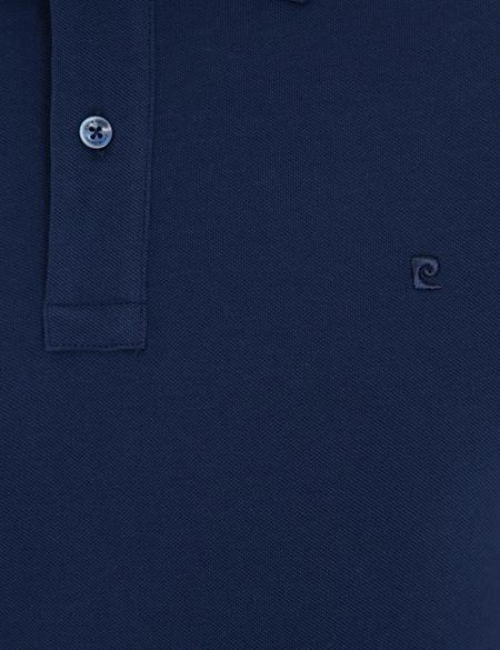 Koyu Lacivert Slim Fit Polo Yaka Basic Tişört - 50232382119