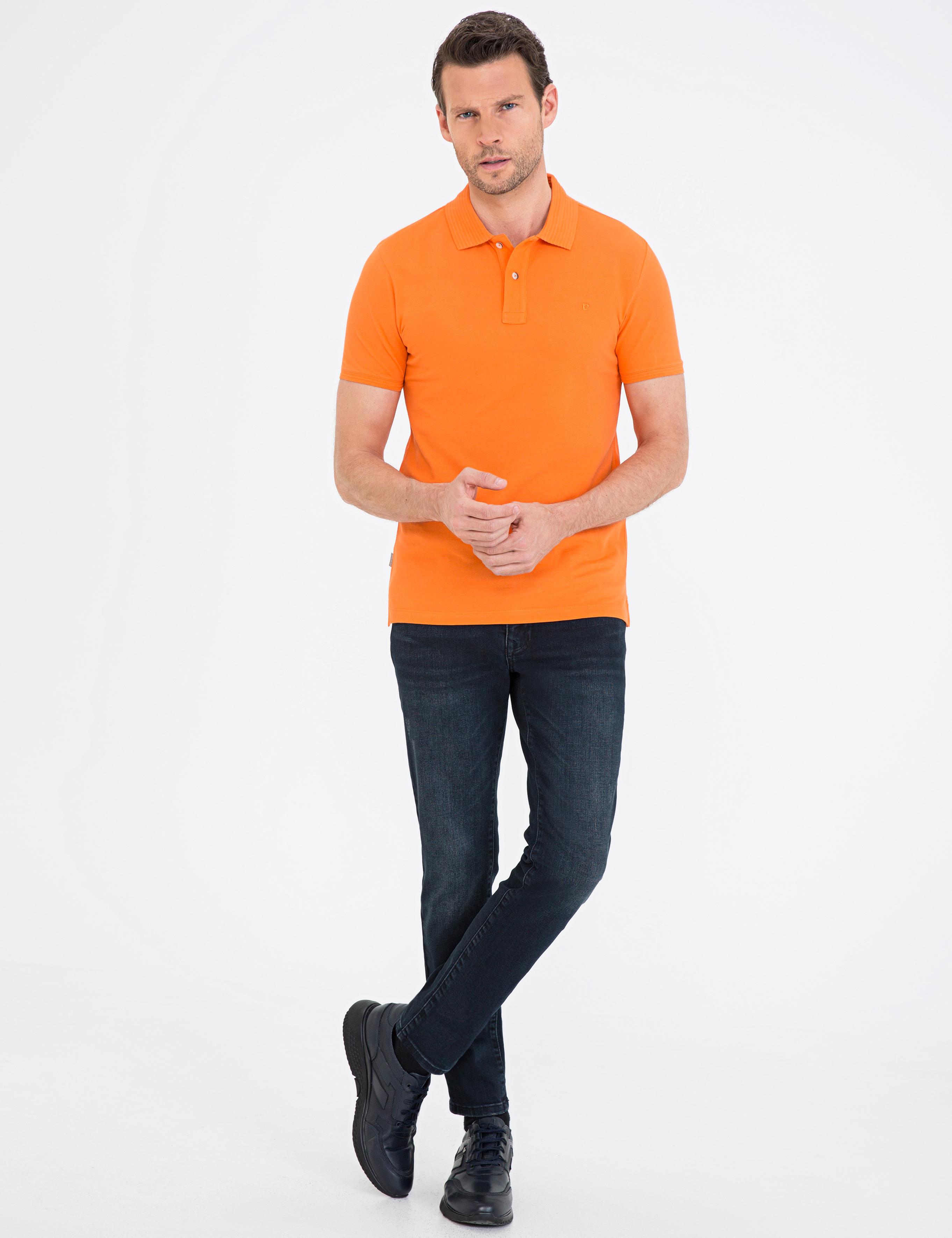 Turuncu Slim Fit Basic Tişört