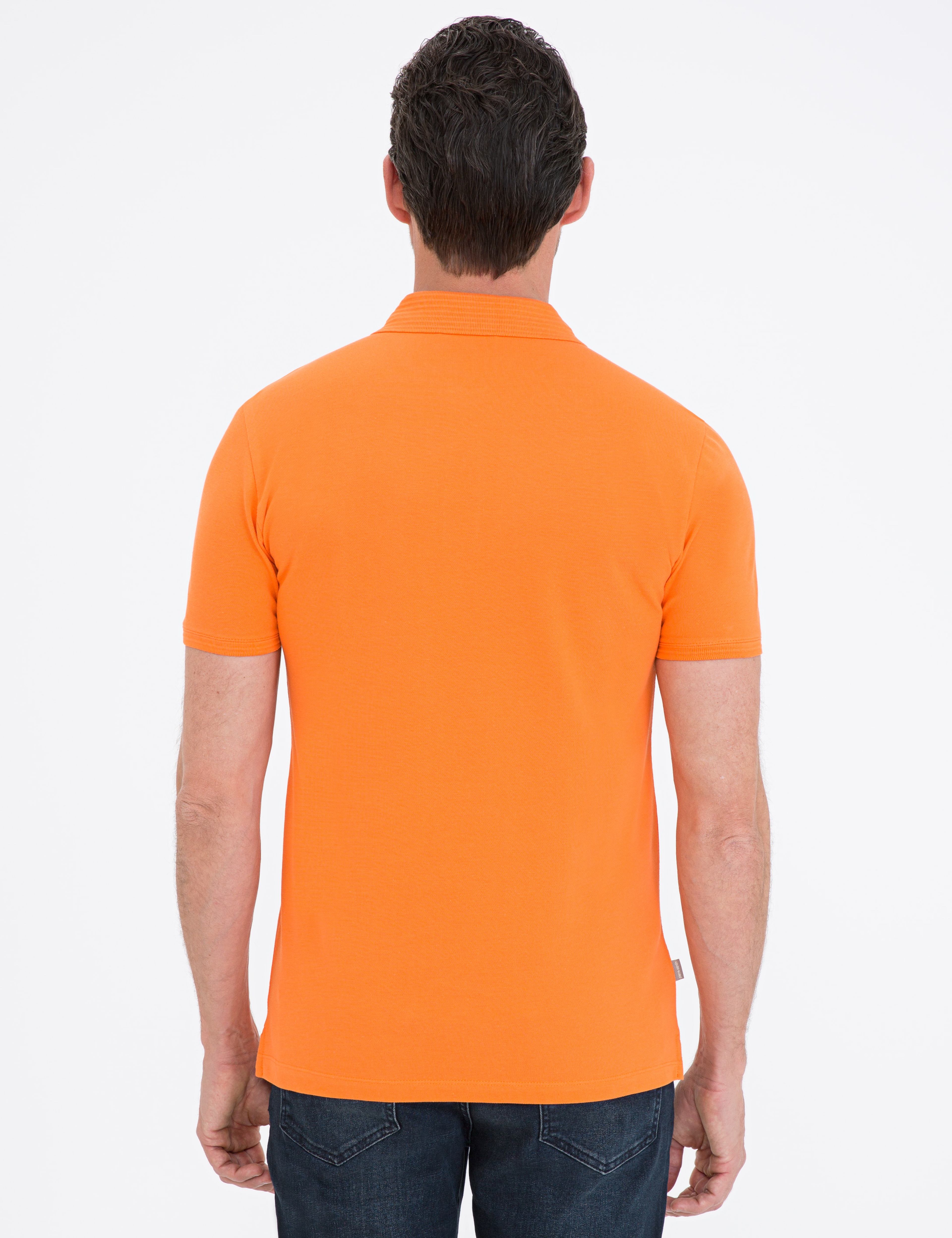 Turuncu Slim Fit Basic Tişört - Image 3