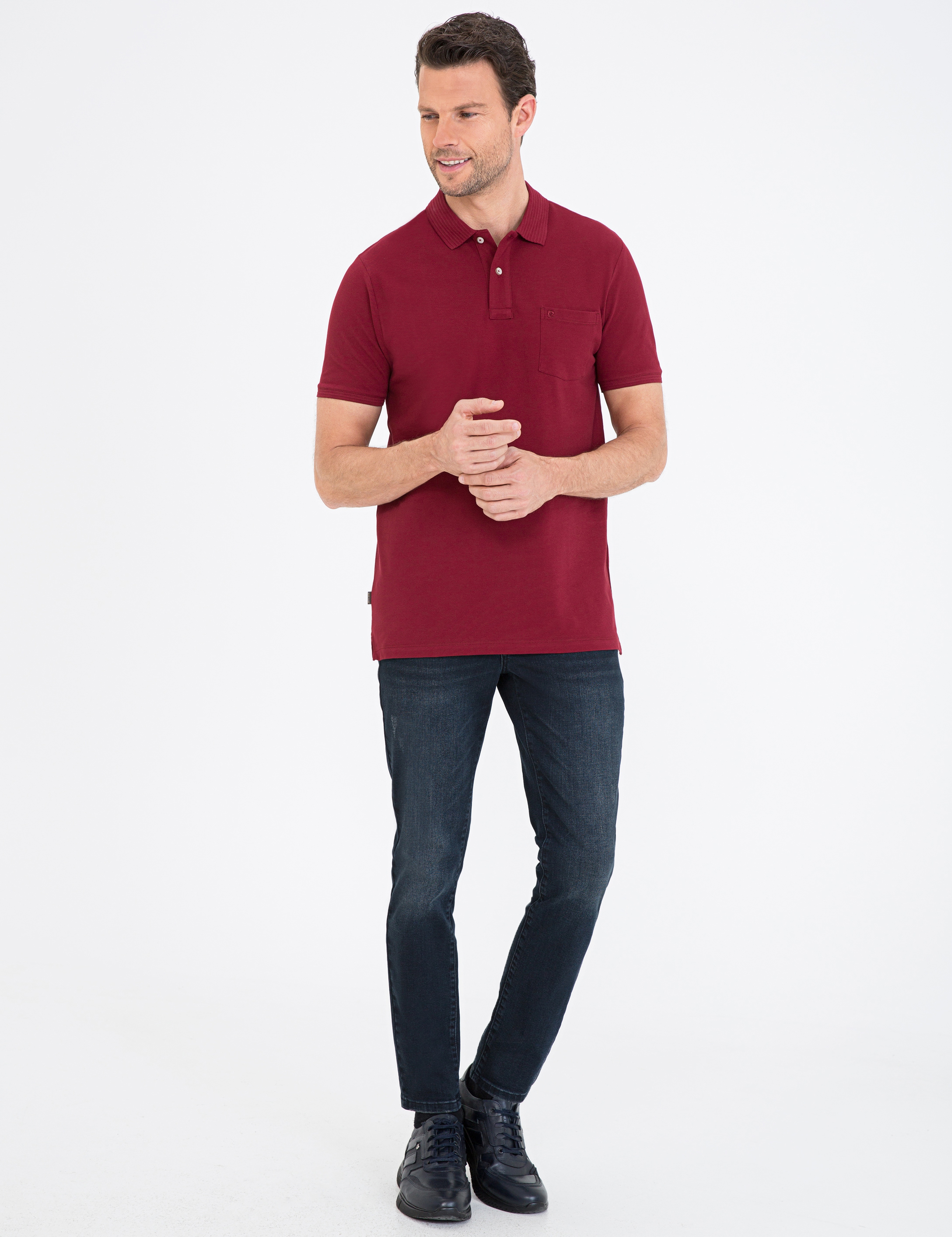 Bordo Regular Fit Basic Tişört - Image 4