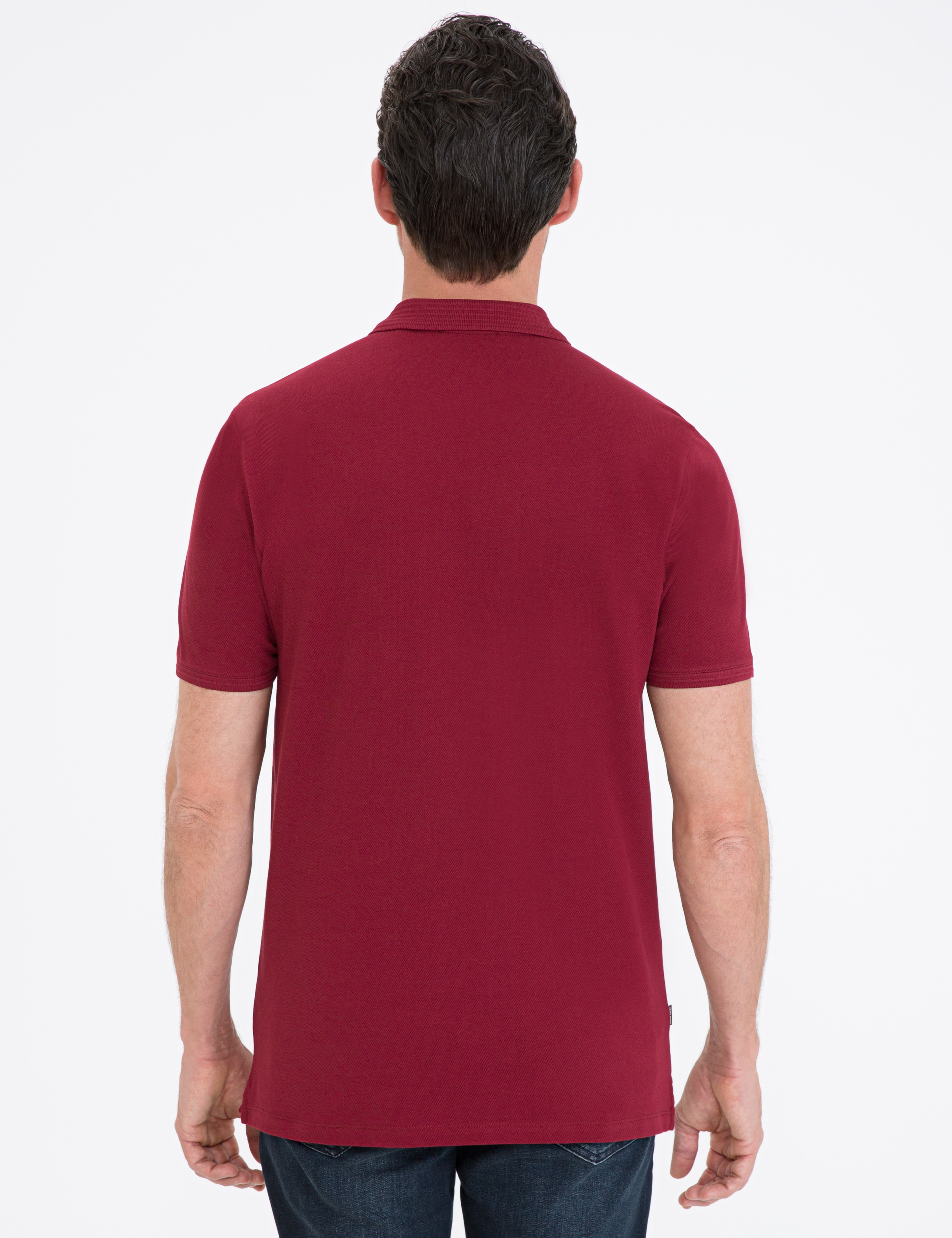 Bordo Regular Fit Basic Tişört - Image 3