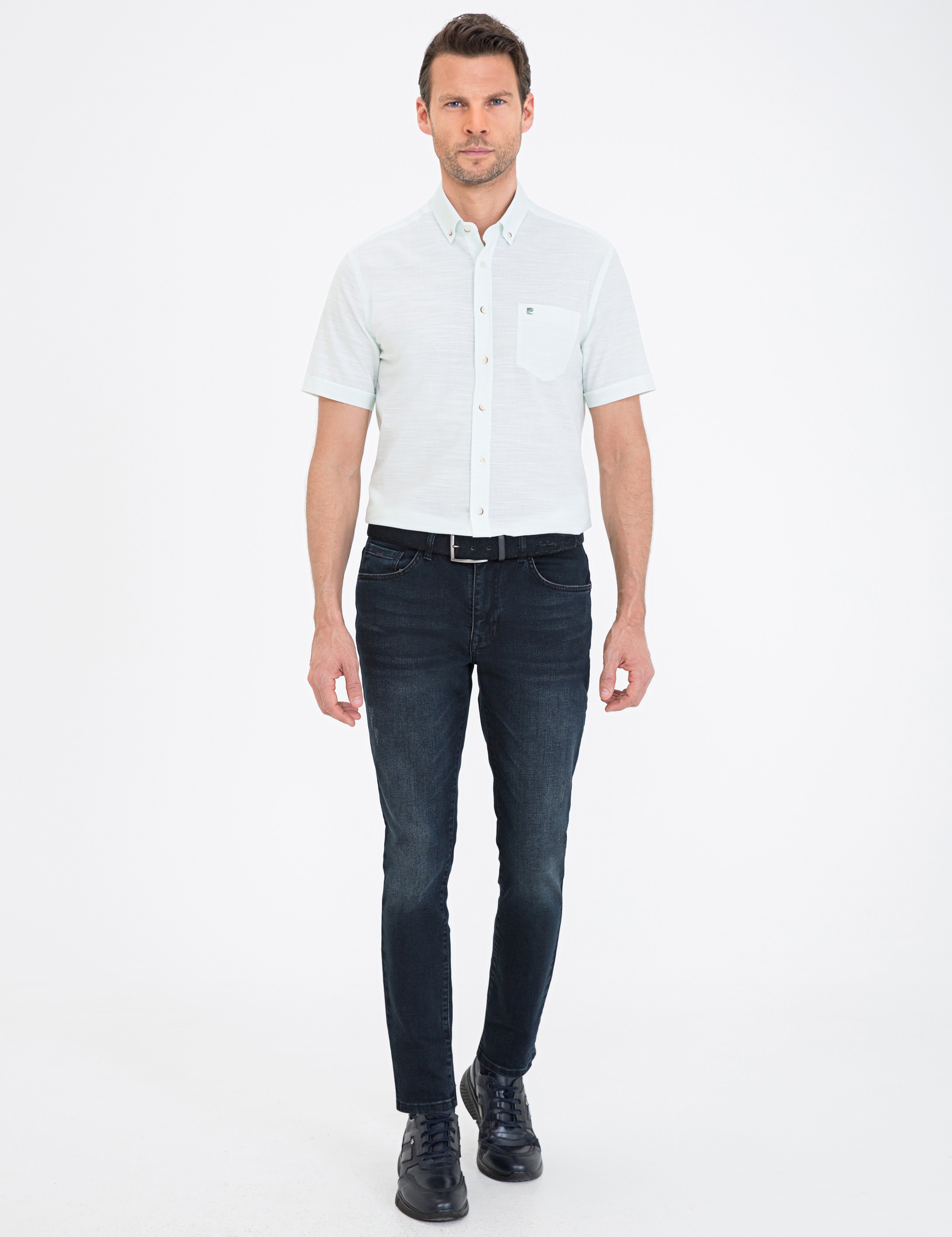 Açık Yeşil Regular Fit Kısa Kollu Gömlek - Image 4
