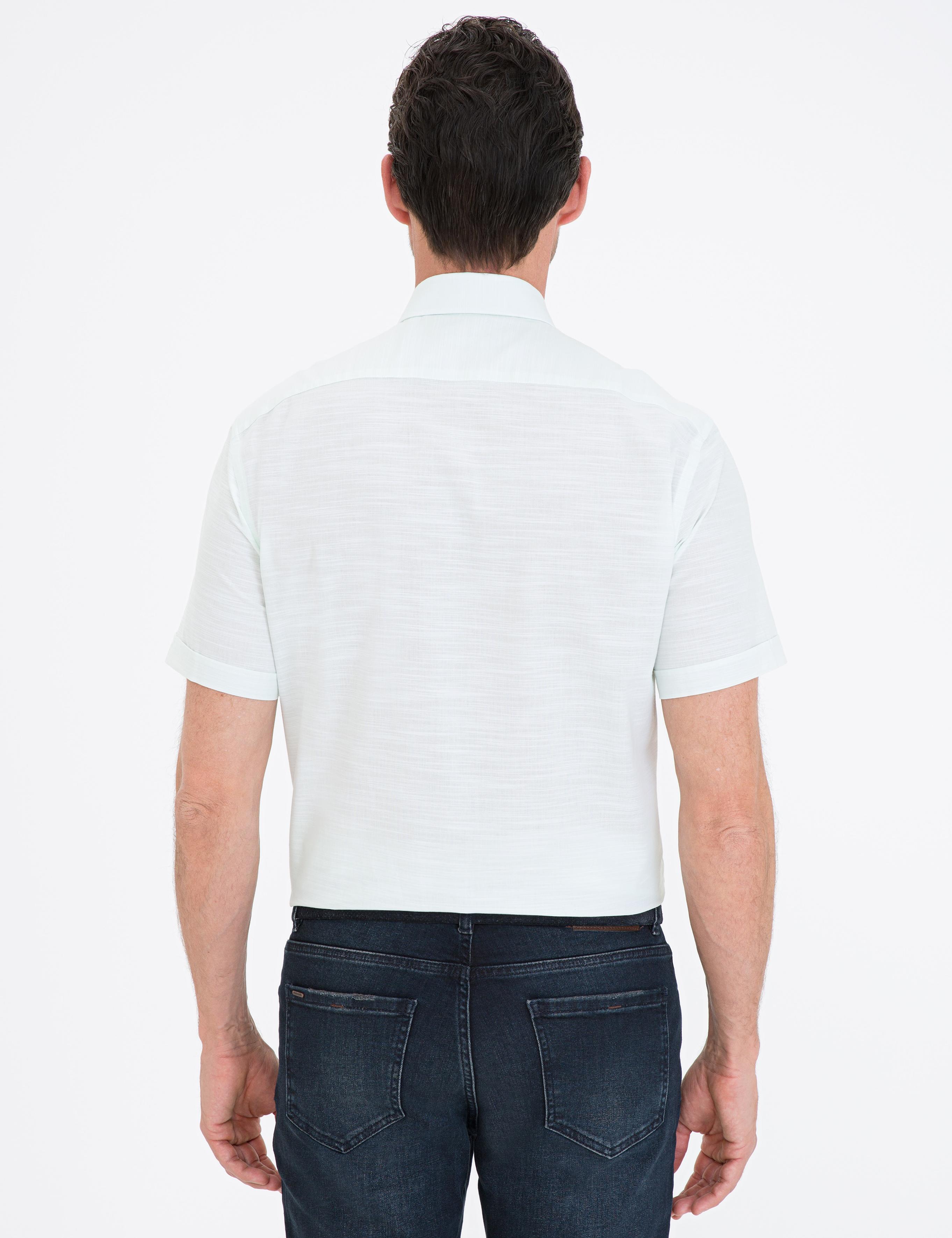 Açık Yeşil Regular Fit Kısa Kollu Gömlek