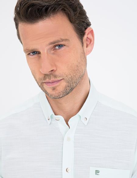 Açık Yeşil Regular Fit Kısa Kollu Gömlek - 50236009056