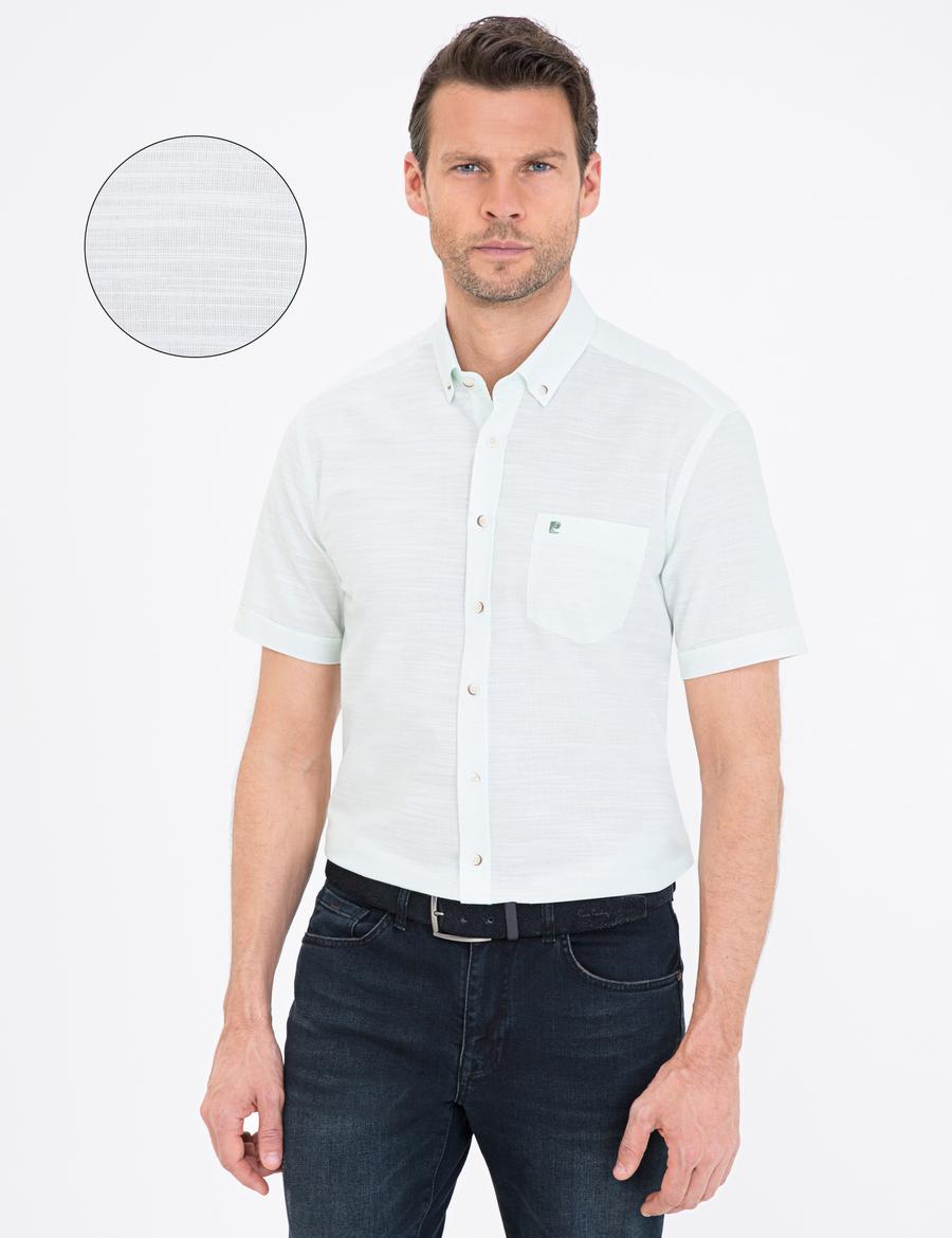 Açık Yeşil Regular Fit Kısa Kollu Gömlek