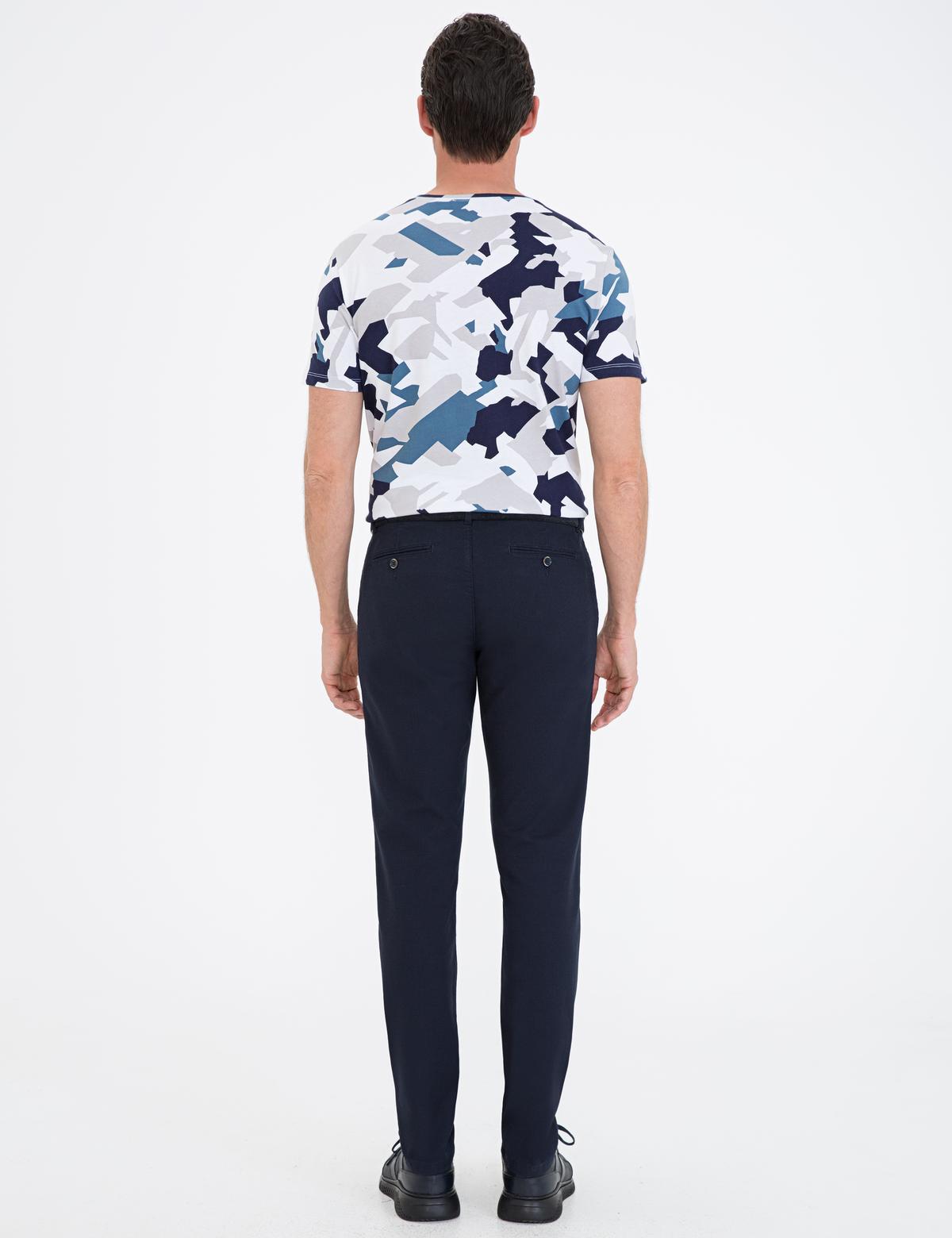 Lacivert Slim Fit Kanvas Pantolon - 50236096002