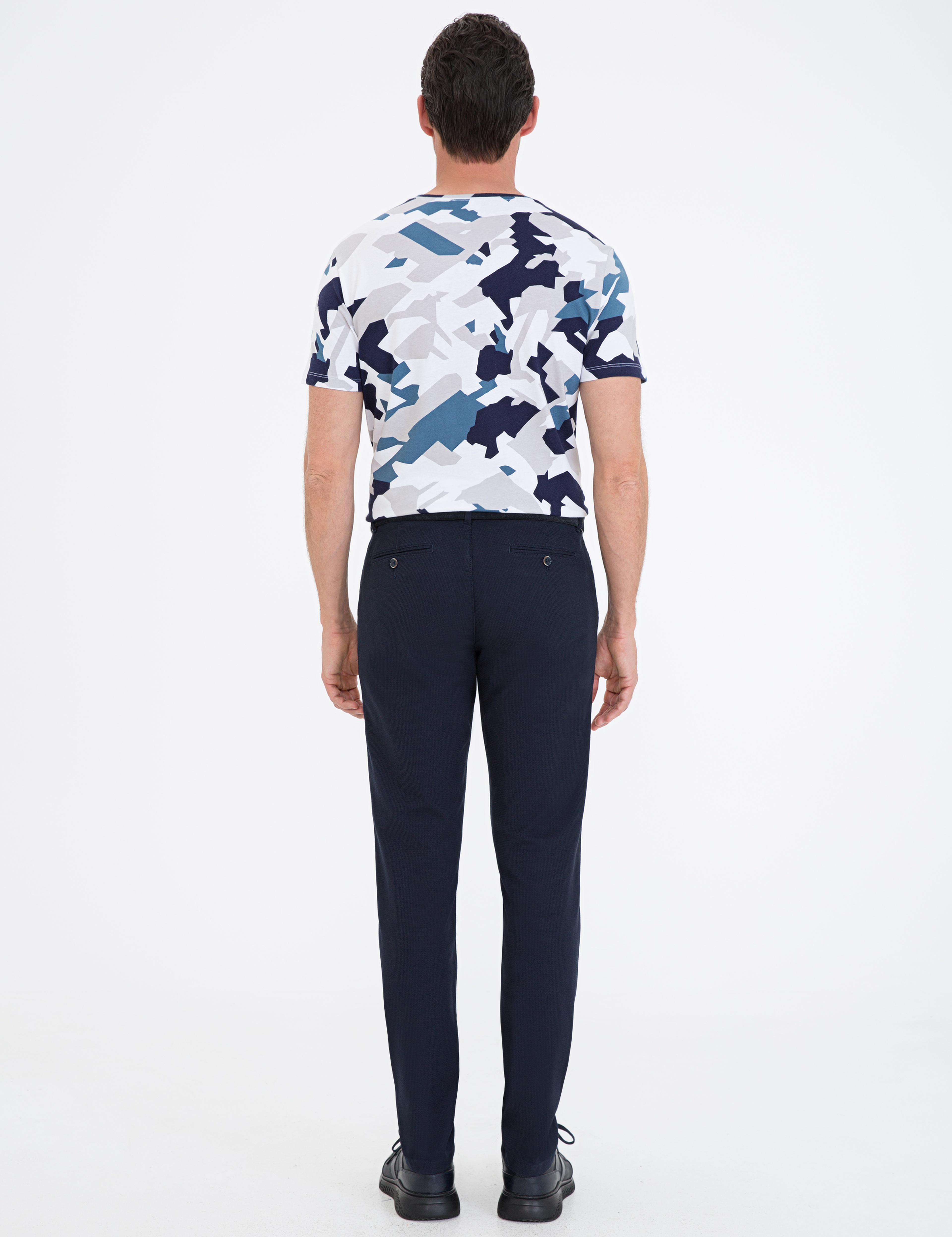 Lacivert Slim Fit Kanvas Pantolon - Image 3