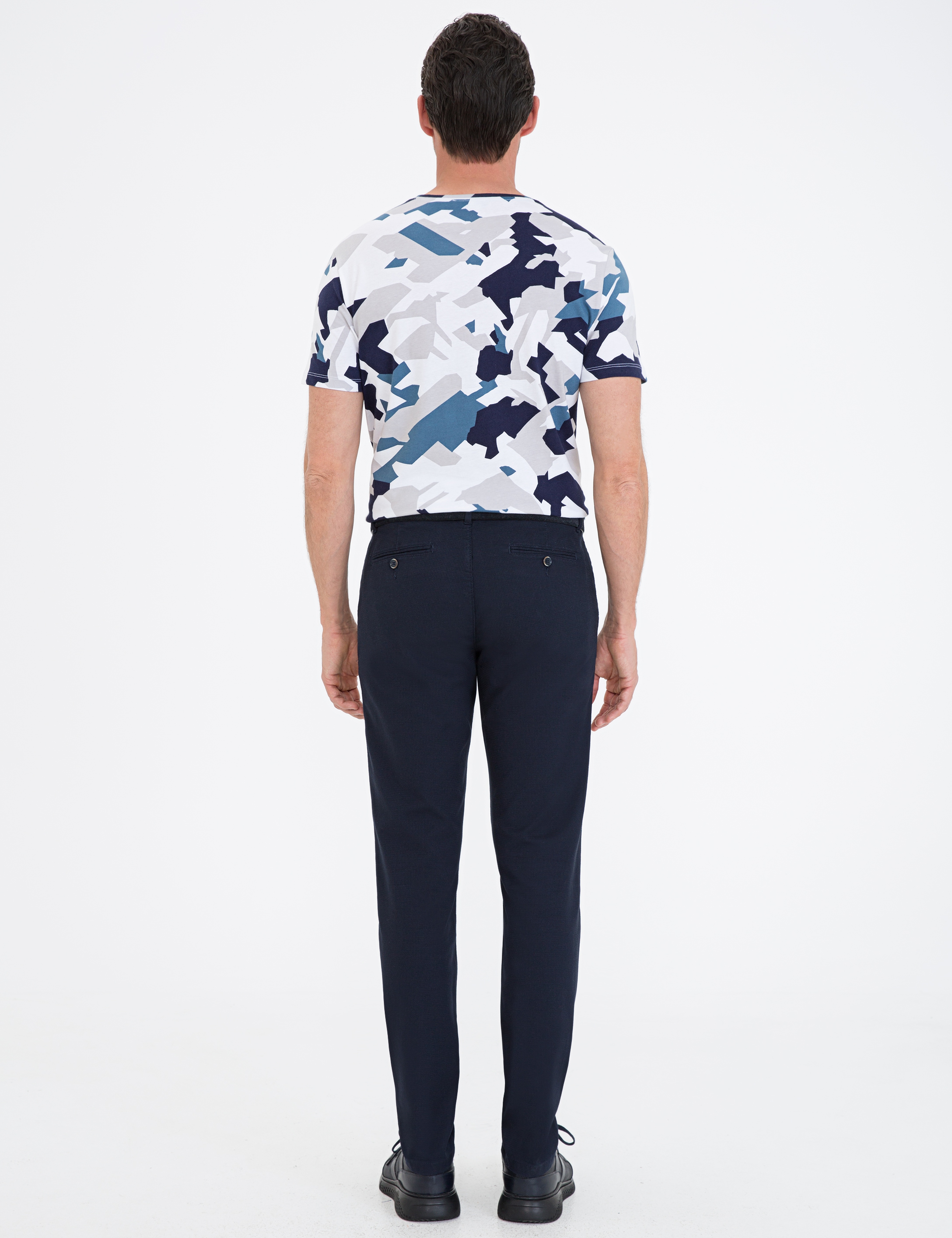 Lacivert Slim Fit Kanvas Pantolon