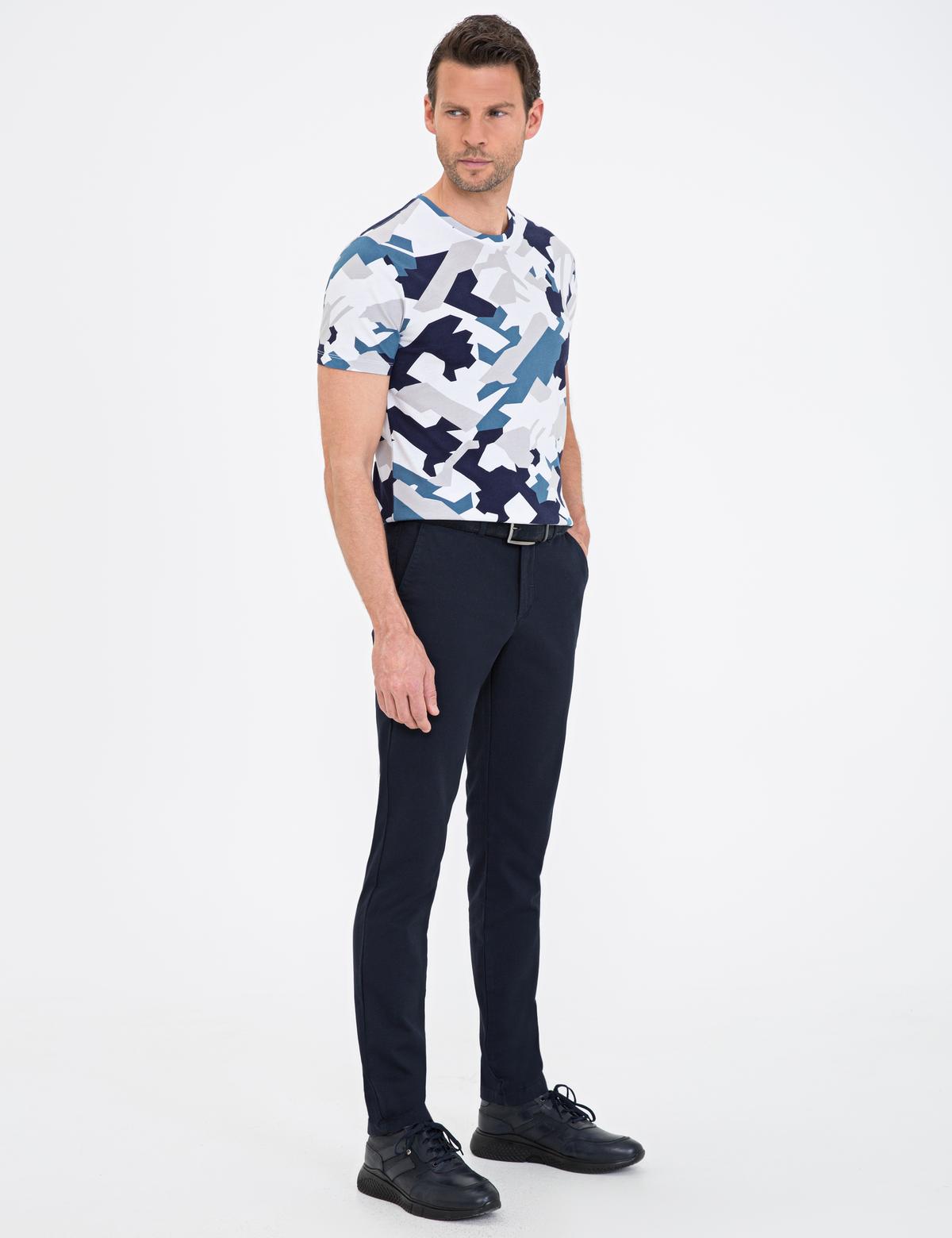 Lacivert Slim Fit Kanvas Pantolon - 50236096002