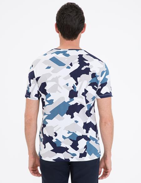 Koyu Mavi Slim Fit Bisiklet Yaka Tişört - 50232428158