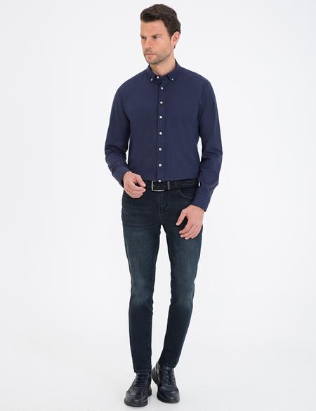 Lacivert Regular Fit Uzun Kollu Gömlek - 50235132080