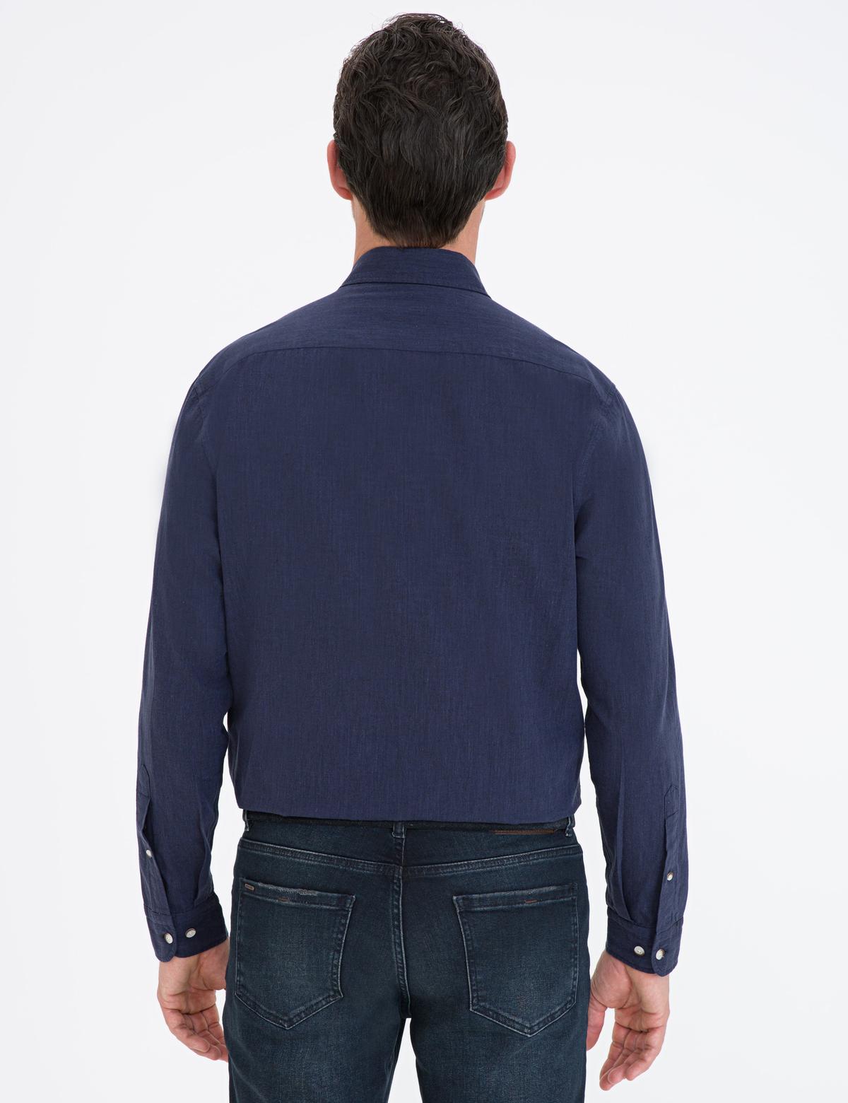 Lacivert Regular Fit Uzun Kollu Gömlek - 50235132080