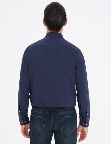 Lacivert Regular Fit Uzun Kollu Gömlek - 50235132080