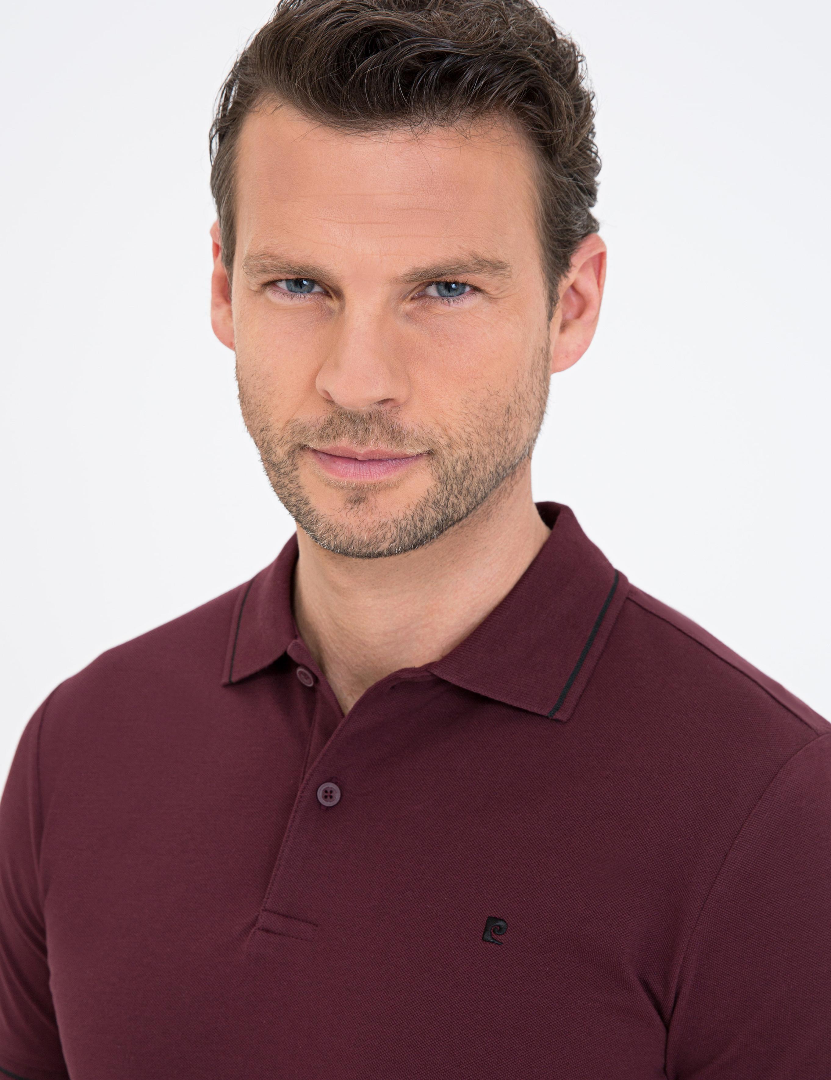 Bordo Slim Fit Basic Polo Yaka Tişört