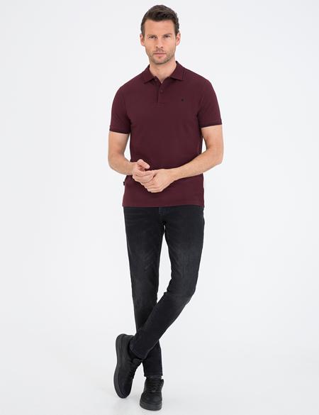 Bordo Slim Fit Basic Polo Yaka Tişört - 50239844032