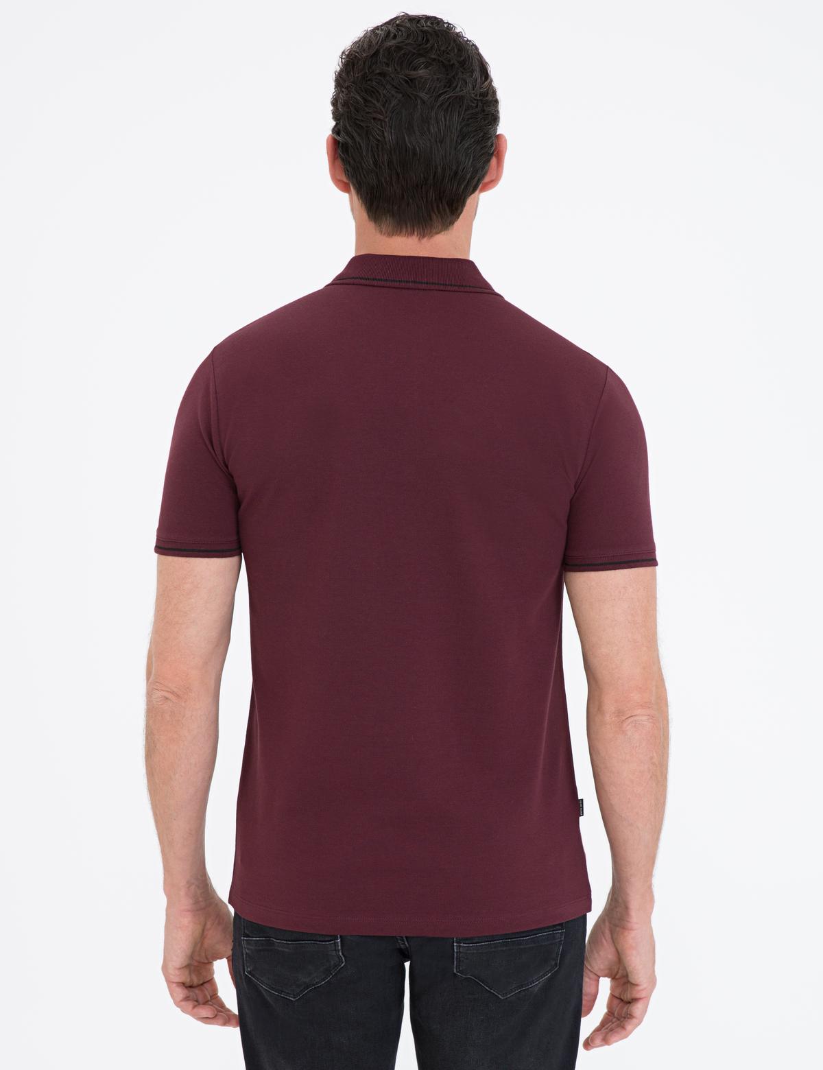 Bordo Slim Fit Basic Polo Yaka Tişört - 50239844032