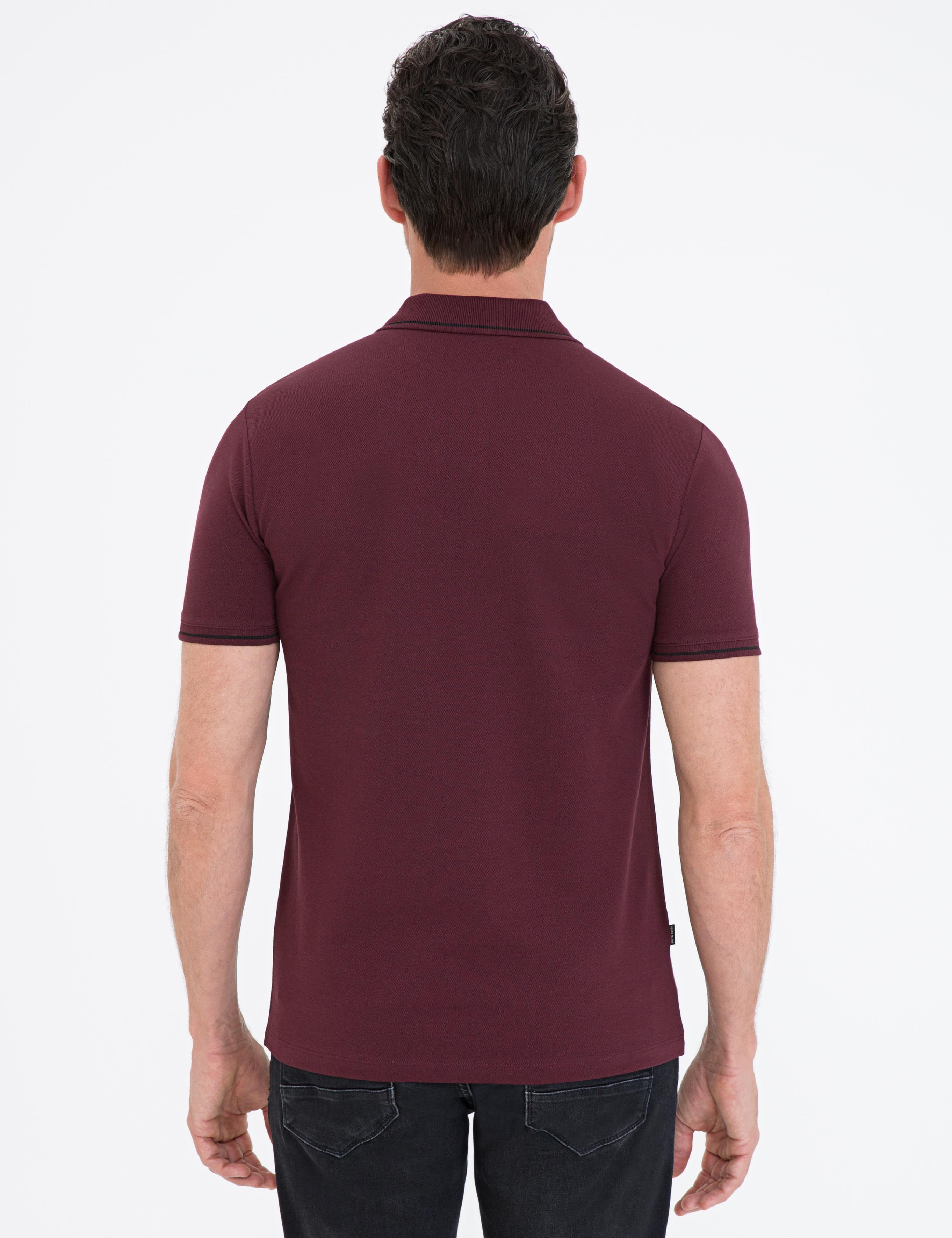 Bordo Slim Fit Basic Polo Yaka Tişört