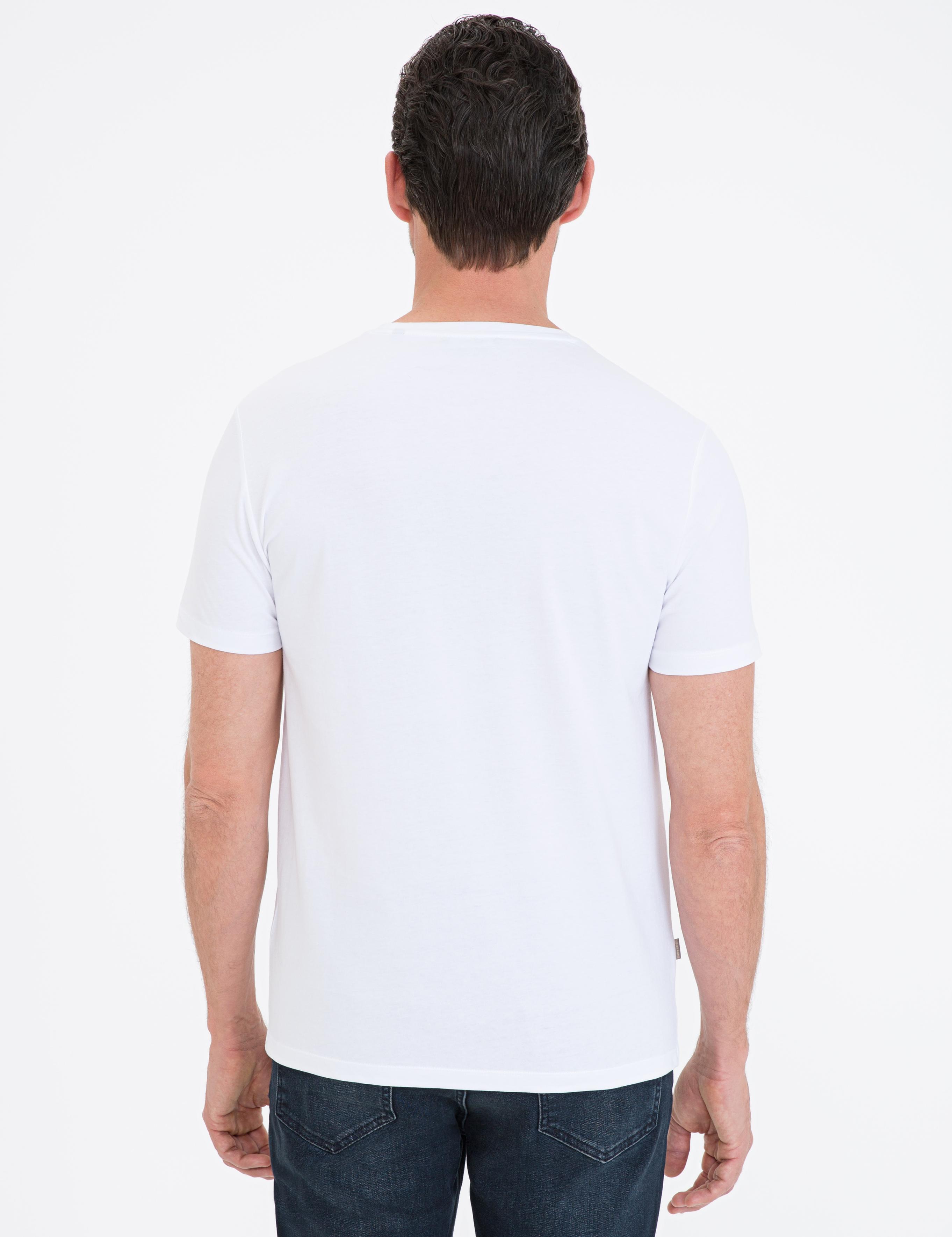 Beyaz Slim Fit Bisiklet Yaka Basic T-Shirt