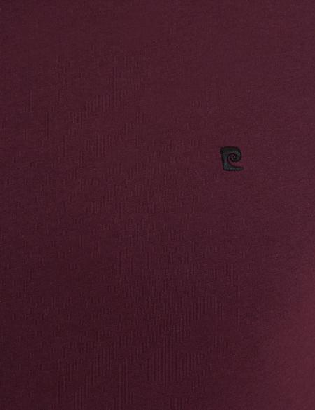 Bordo Slim Fit Bisiklet Yaka Basic Tişört - 50239845017