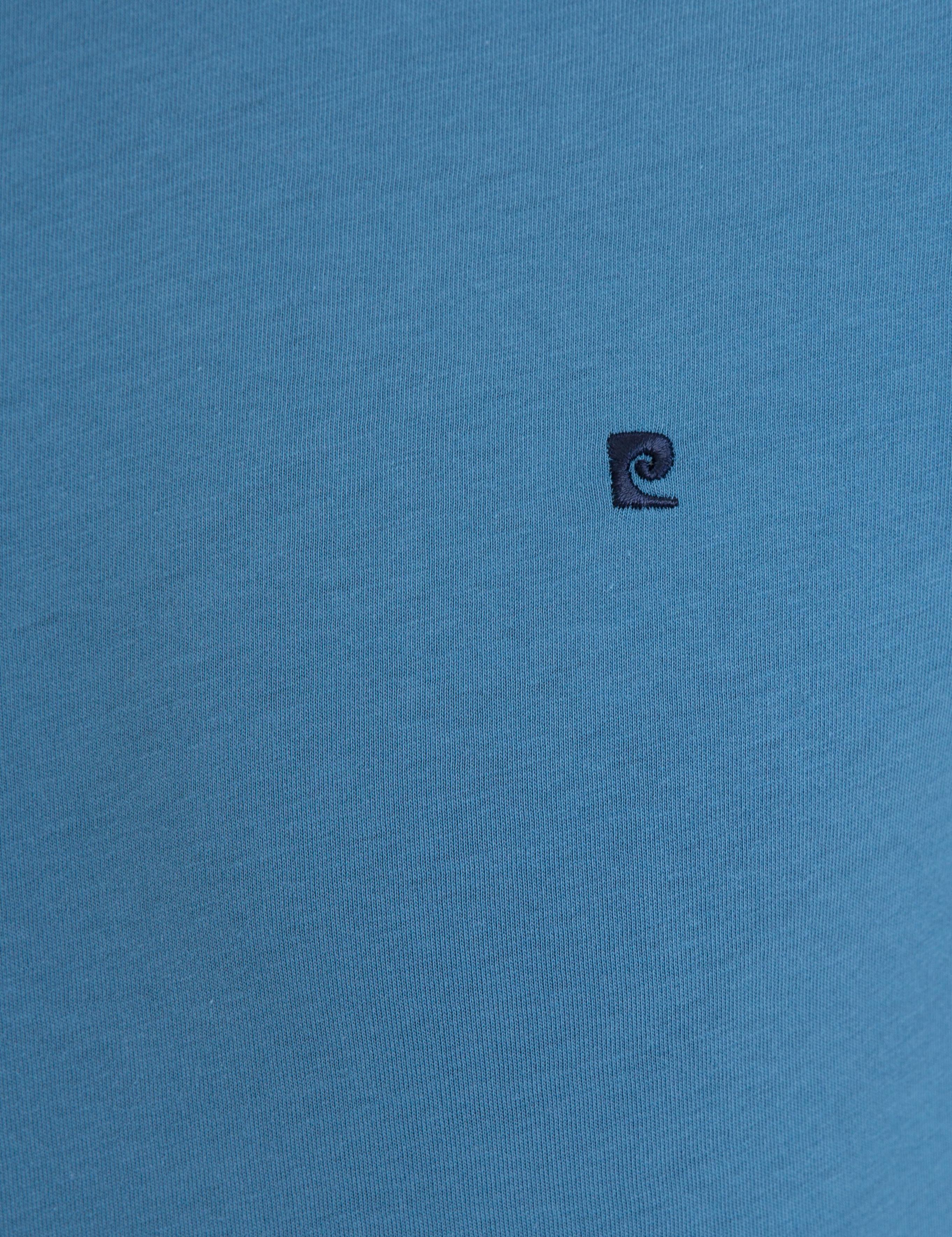 İndigo Mavi Slim Fit Bisiklet Yaka Basic Tişört