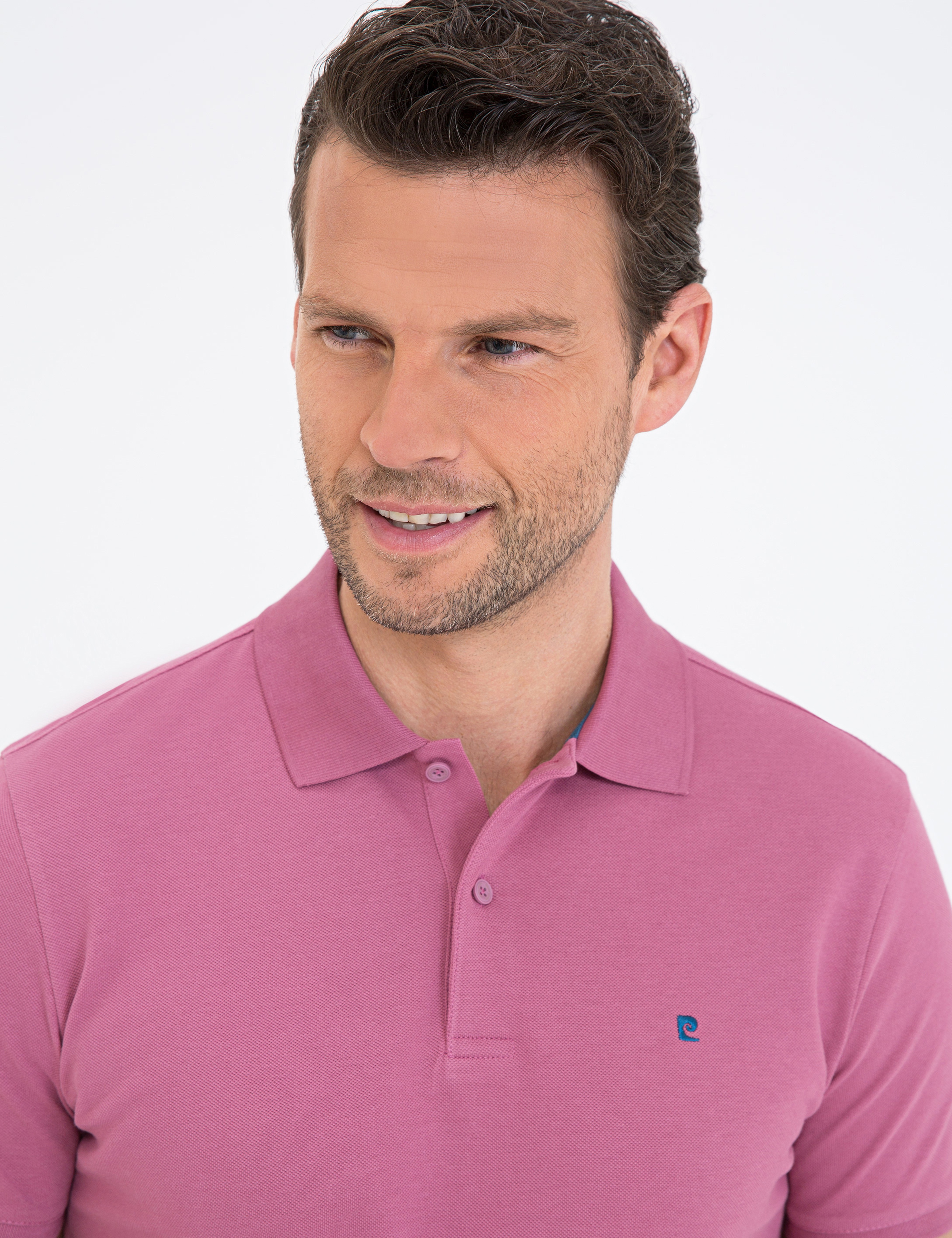 Gül Kurusu Slim Fit Basic Polo Yaka T-Shirt - Image 2