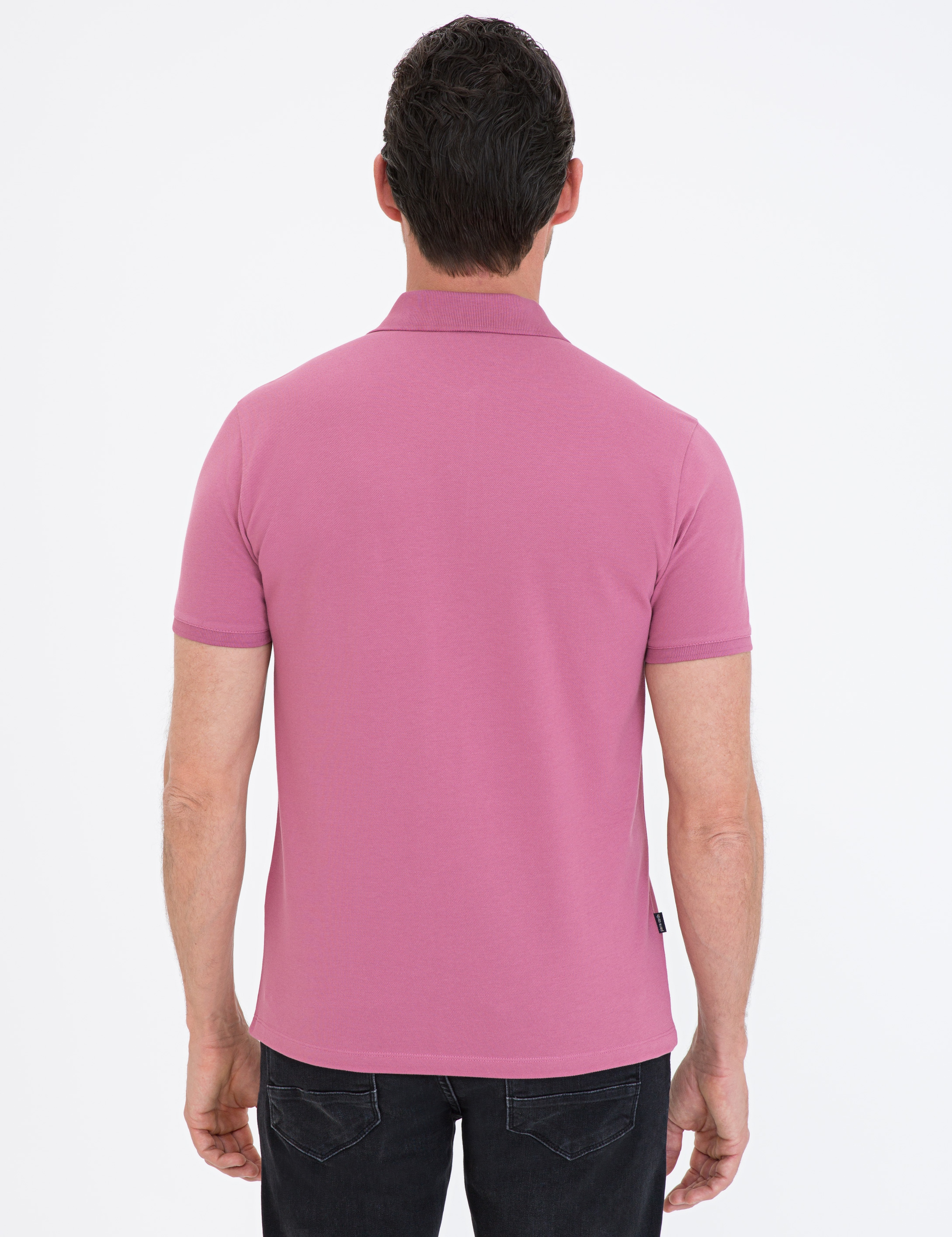 Gül Kurusu Slim Fit Basic Polo Yaka T-Shirt - Image 3