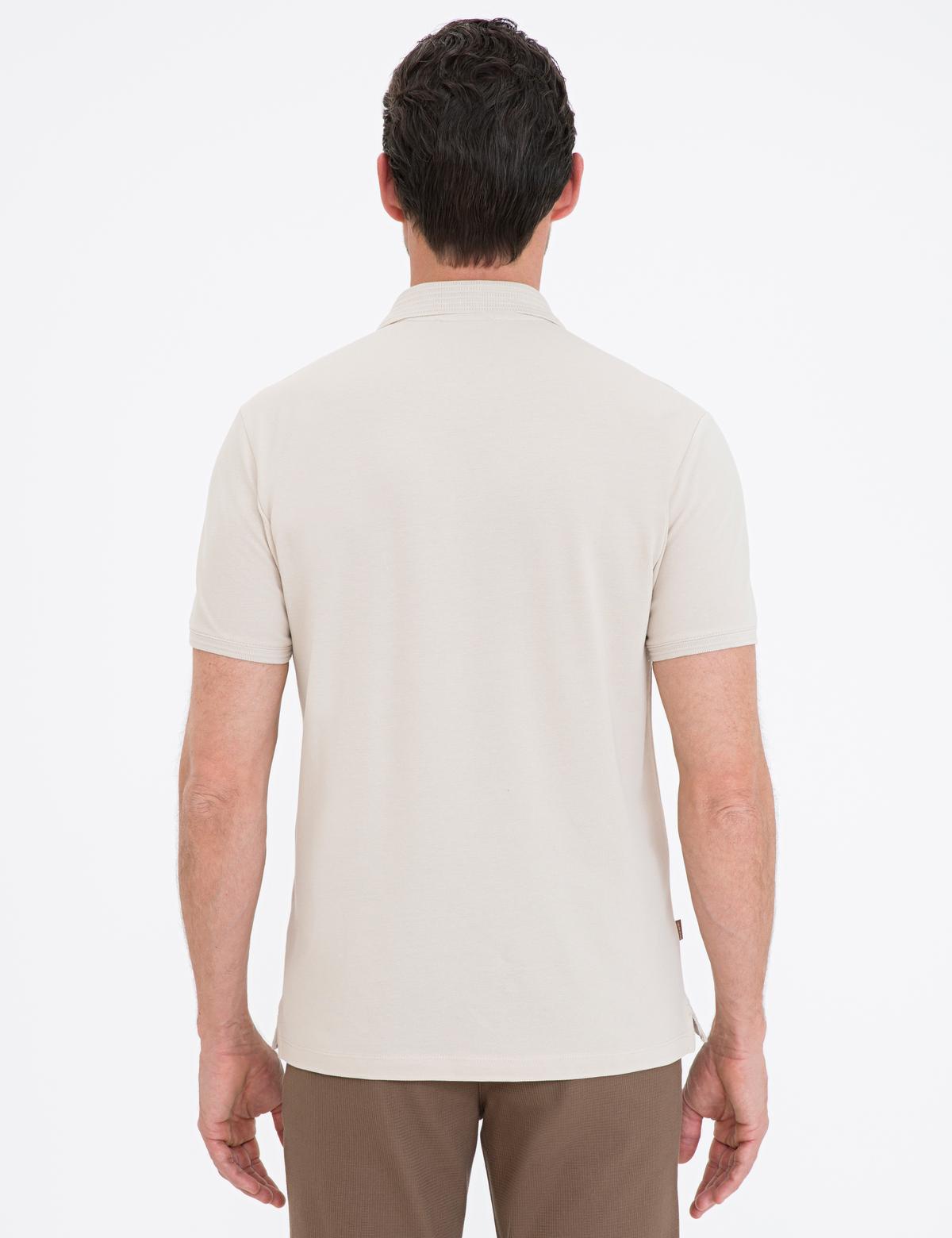 Gri Slim Fit Polo Yaka Basic Tişört - 50232382092