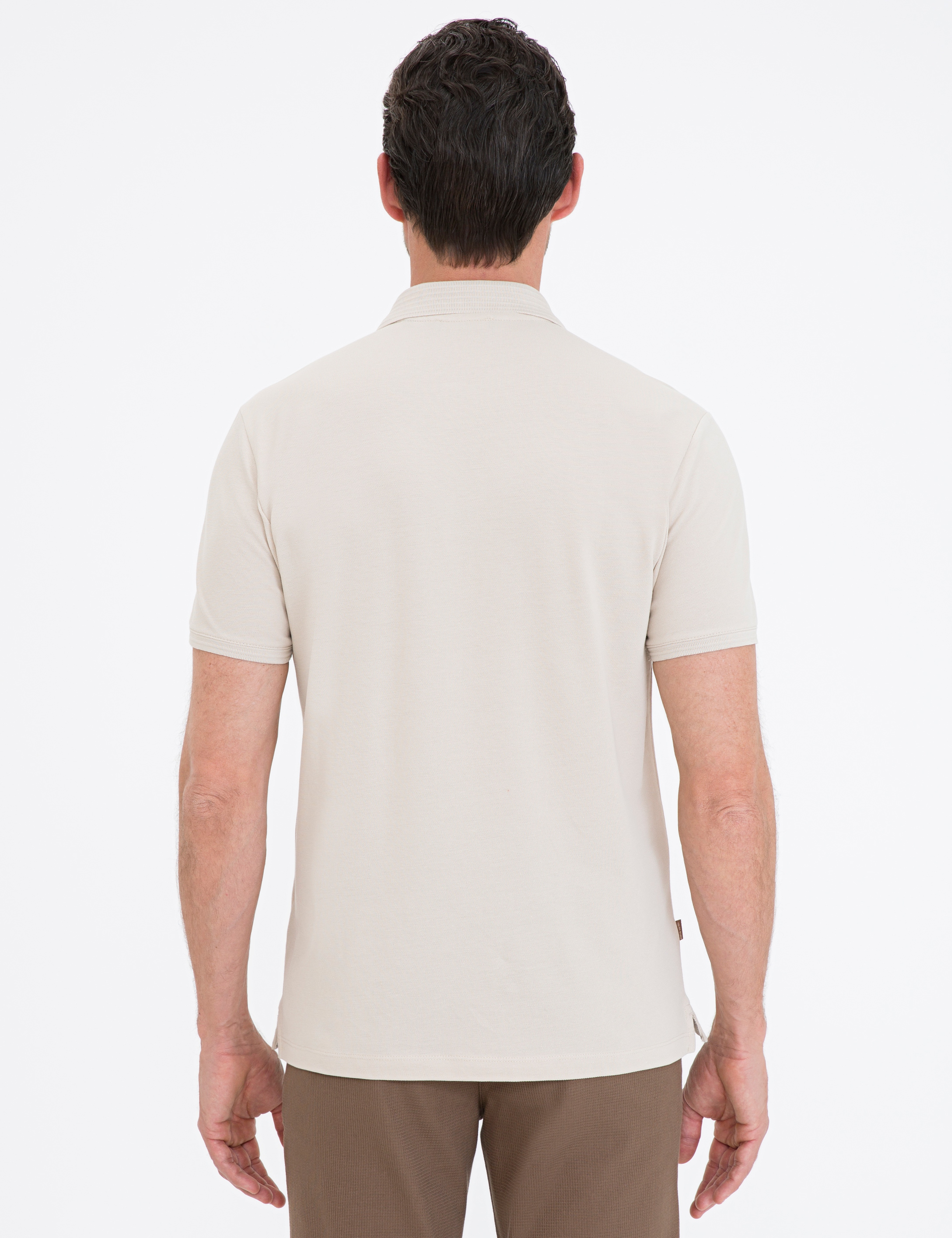 Gri Slim Fit Polo Yaka Basic Tişört