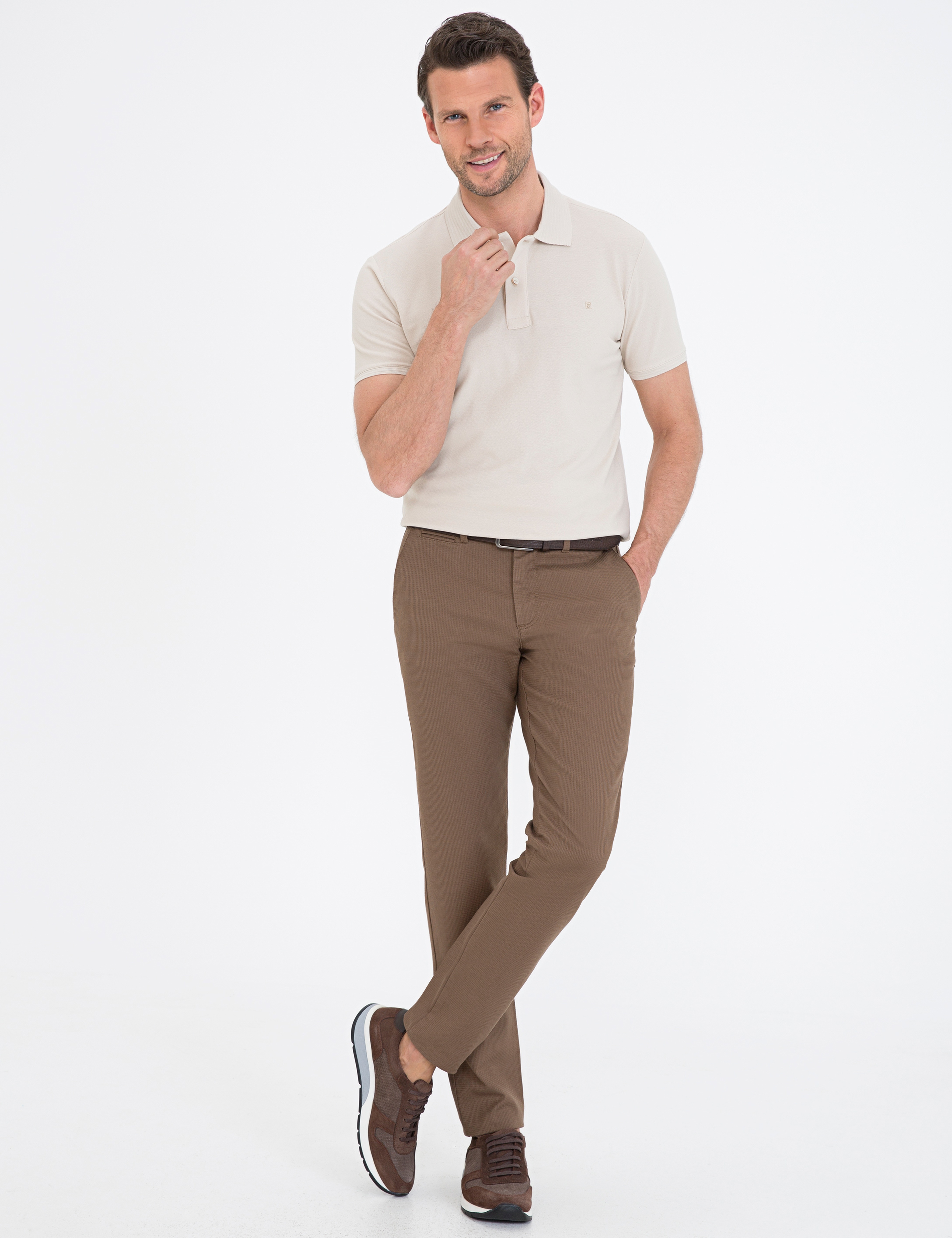 Gri Slim Fit Polo Yaka Basic Tişört