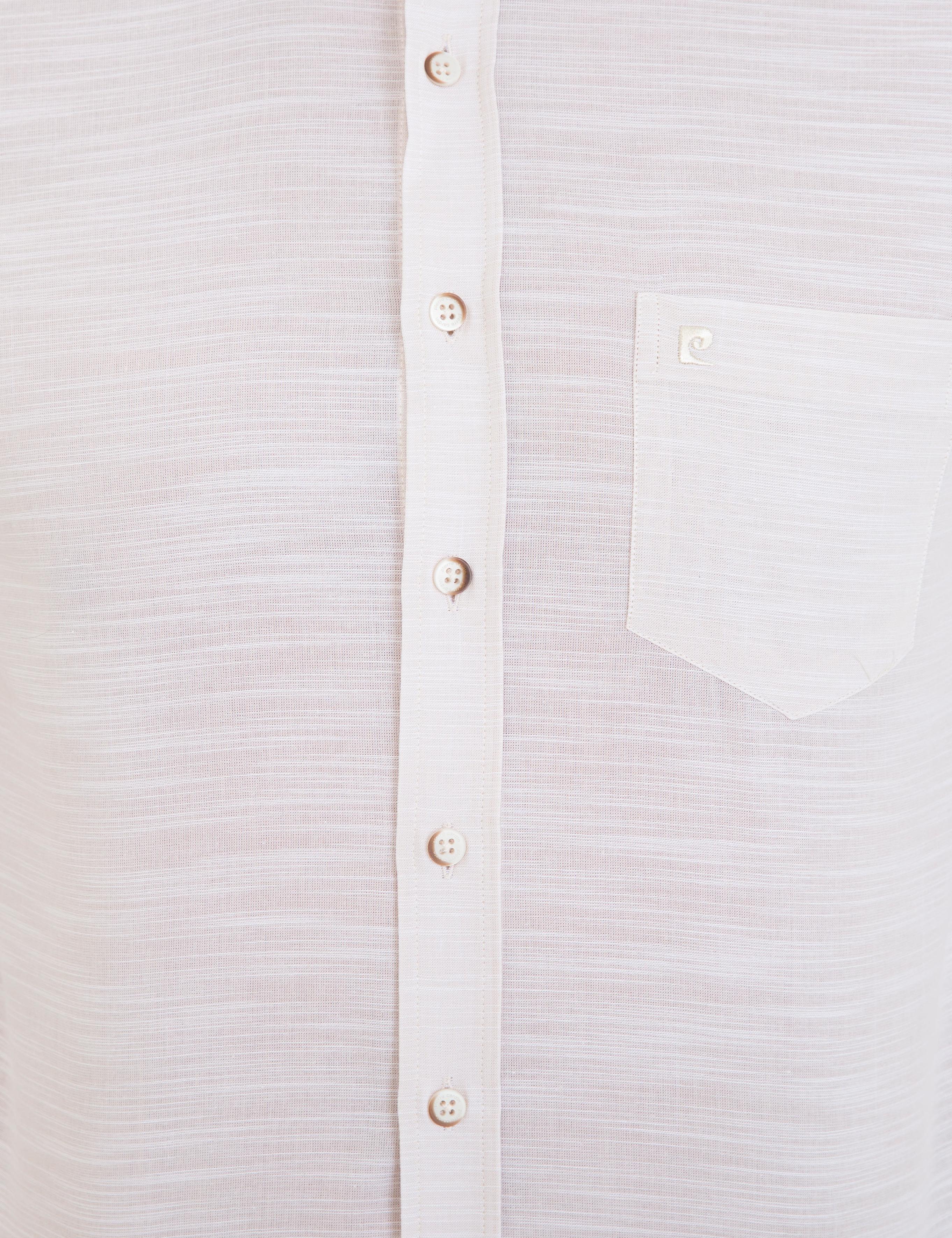 Bej Regular Fit Kısa Kollu Gömlek