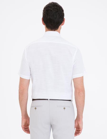 Beyaz Regular Fit Kısa Kollu Gömlek - 50236009002