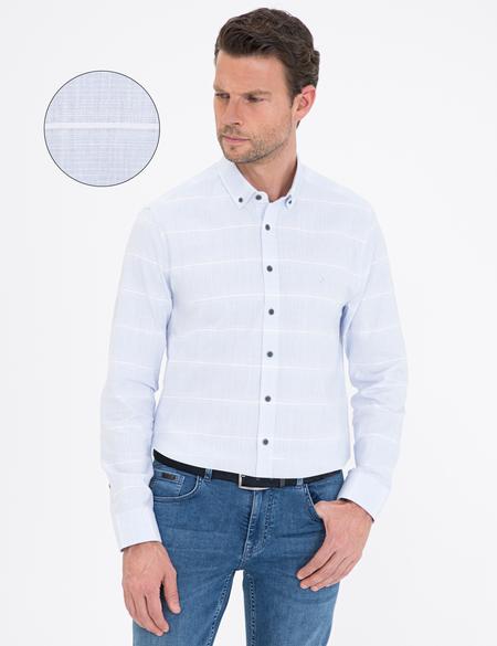 Açık Mavi Regular Fit Uzun Kollu Gömlek - 50236673007