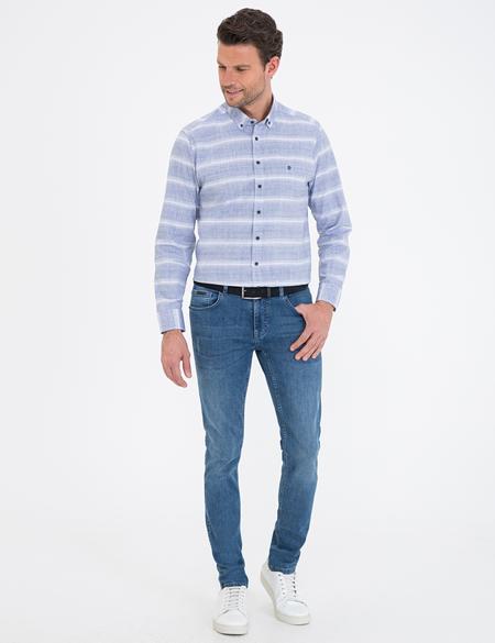 Lacivert Regular Fit Uzun Kollu Gömlek - 50236673015