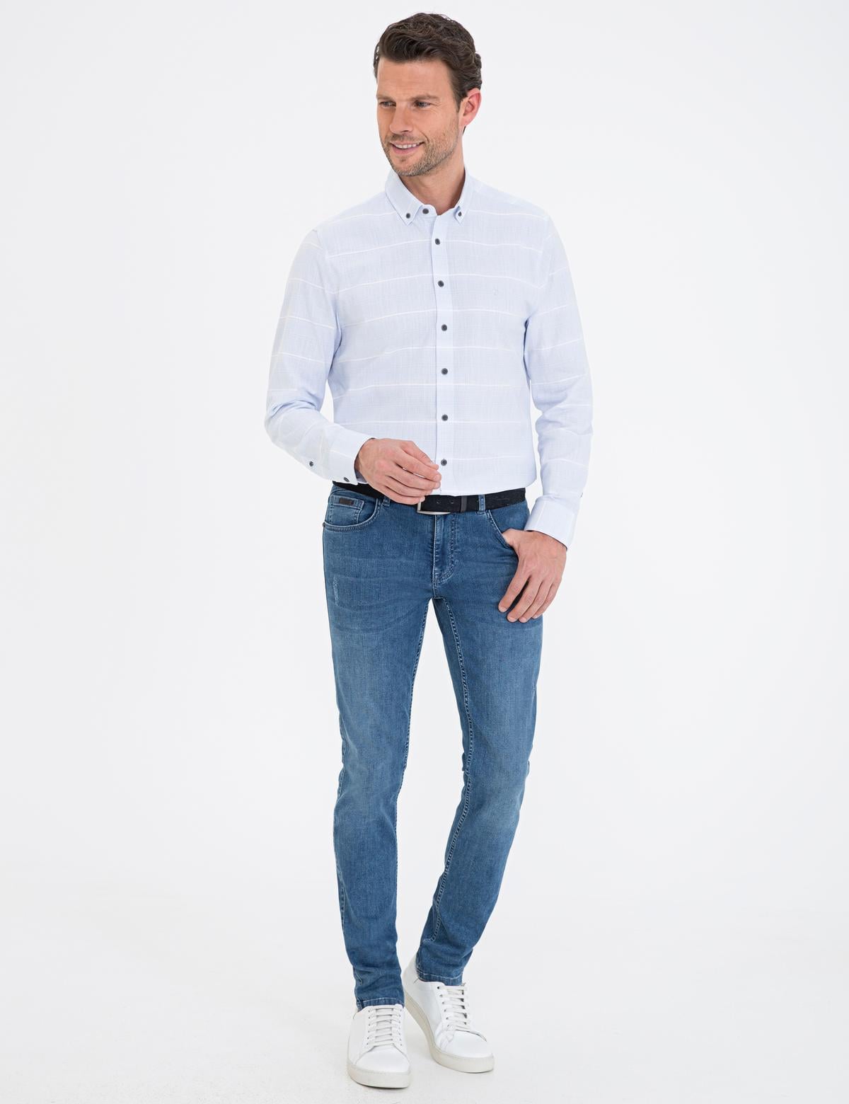 Açık Mavi Regular Fit Uzun Kollu Gömlek - 50236673007