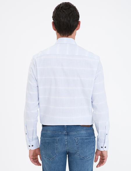 Açık Mavi Regular Fit Uzun Kollu Gömlek - 50236673007