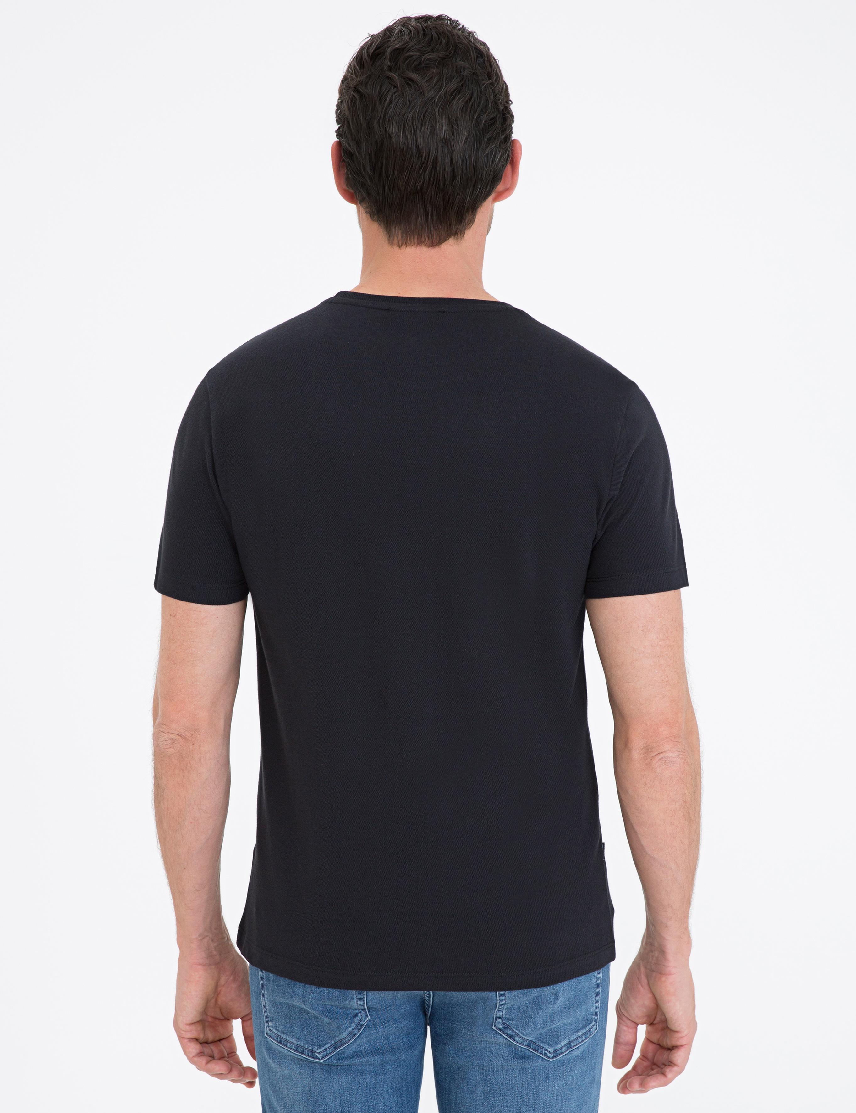 Antrasit Slim Fit Bisiklet Yaka Tişört