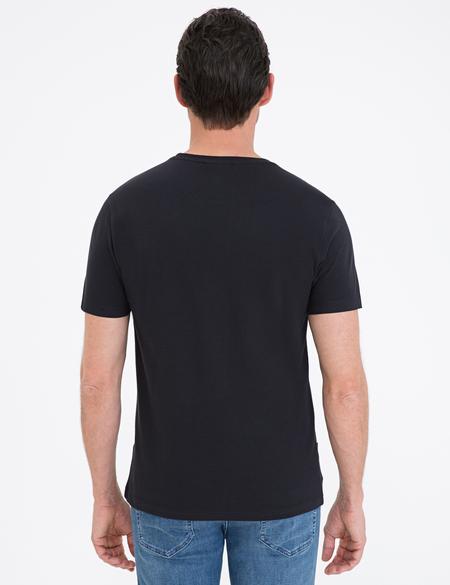 Antrasit Slim Fit Bisiklet Yaka Tişört - 50232410167