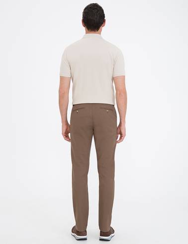 Açık Kahverengi Slim Fit Kanvas Pantolon