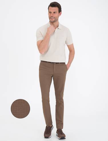 Açık Kahverengi Slim Fit Kanvas Pantolon