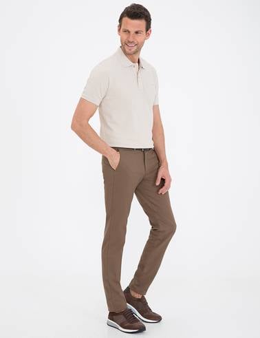 Açık Kahverengi Slim Fit Kanvas Pantolon